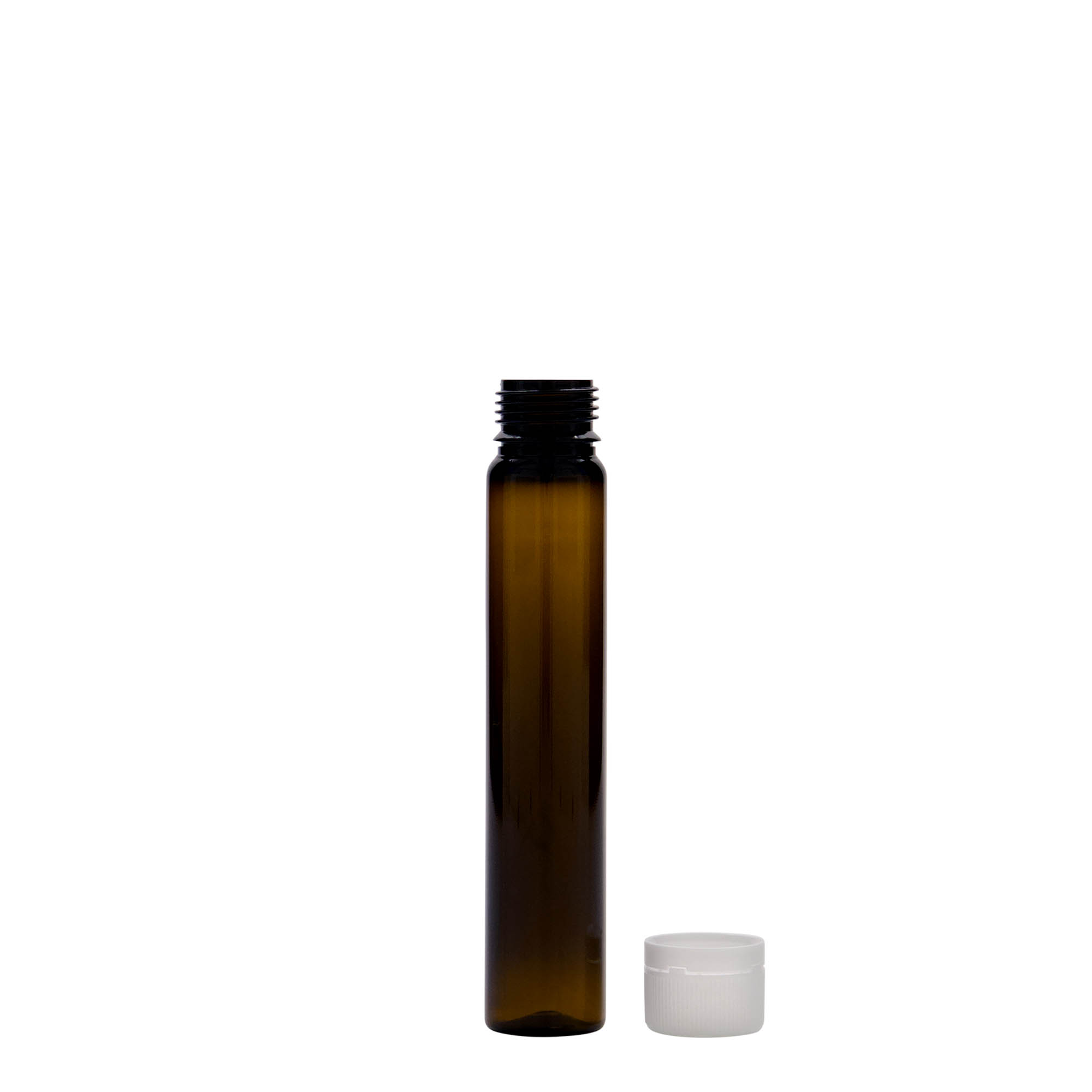 25 ml PET-Röhrchen, Kunststoff, braun, Mündung: Schraubverschluss