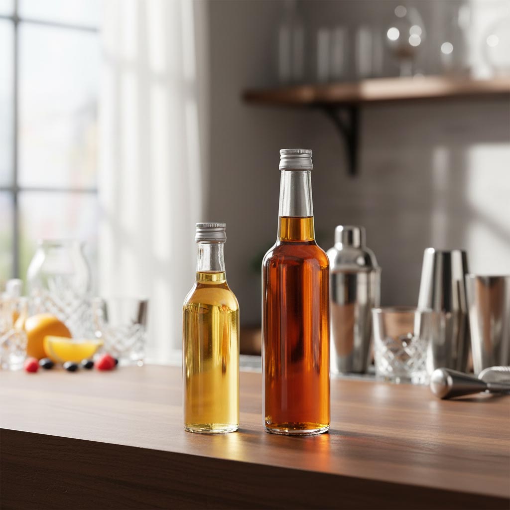 50 ml Glasflasche Geradhals, Mündung: PP 18