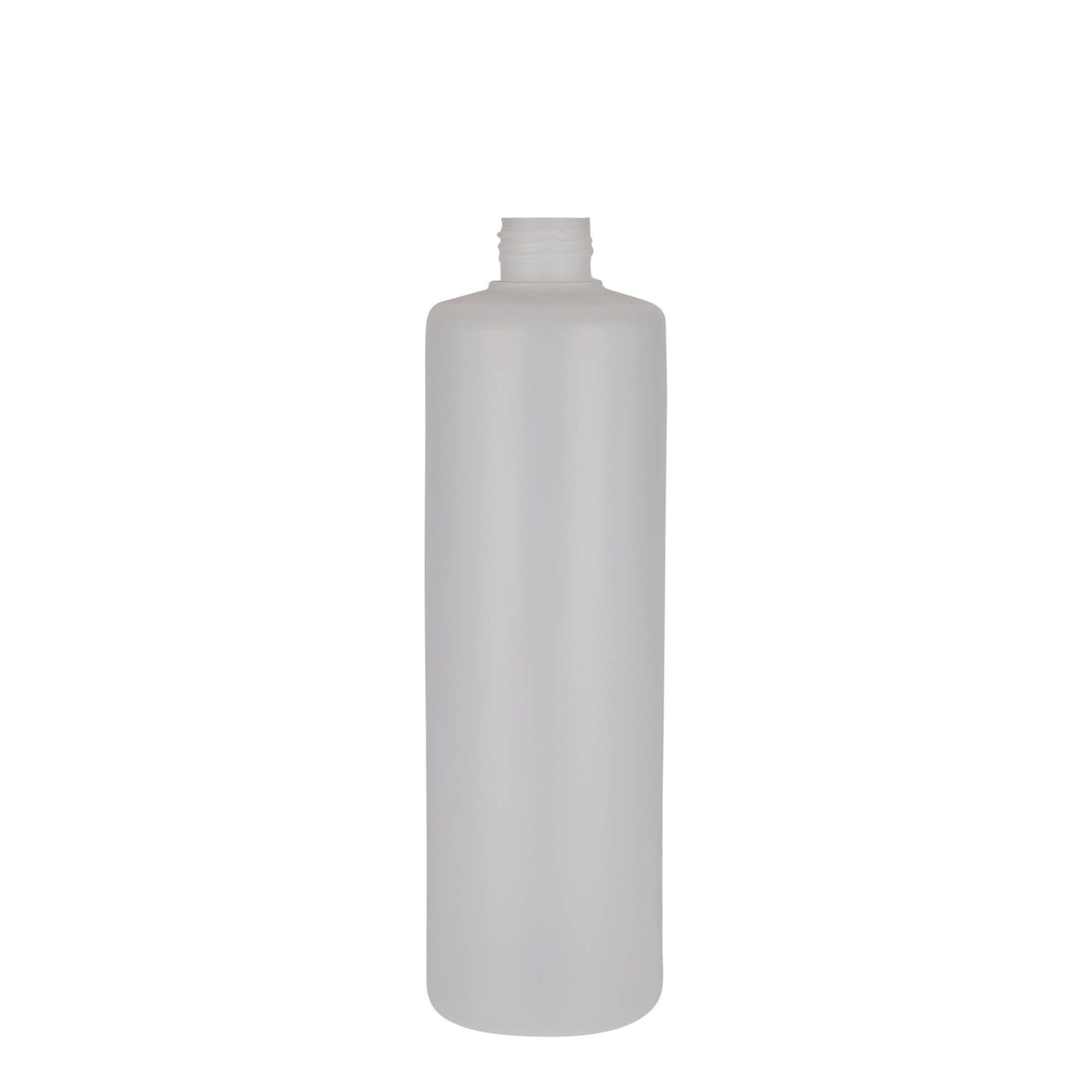 500 ml Rundflasche, PE-Kunststoff, natur, Mündung: Schraubverschluss 500 ml Rundflasche, PE-Kunststoff, natur, Mündung: Schraubverschluss