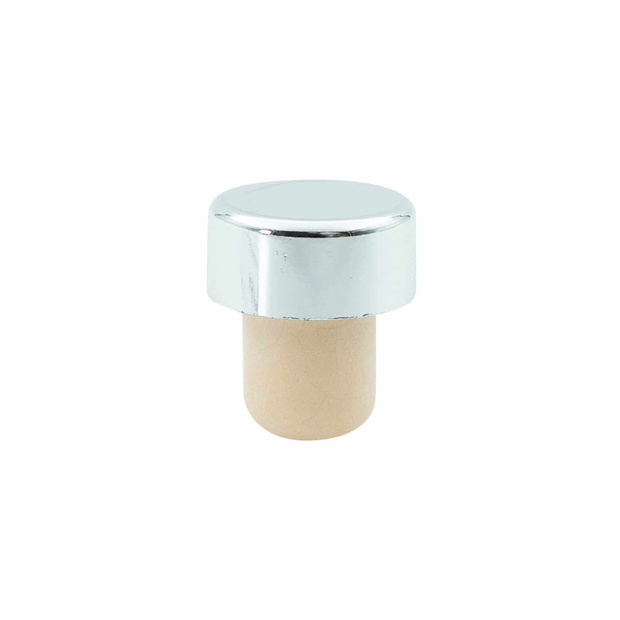 Griffkorken 19 mm, Kunststoff, silber, für Mündung: Kork Griffkorken 19 mm, Kunststoff, silber, für Mündung: Kork