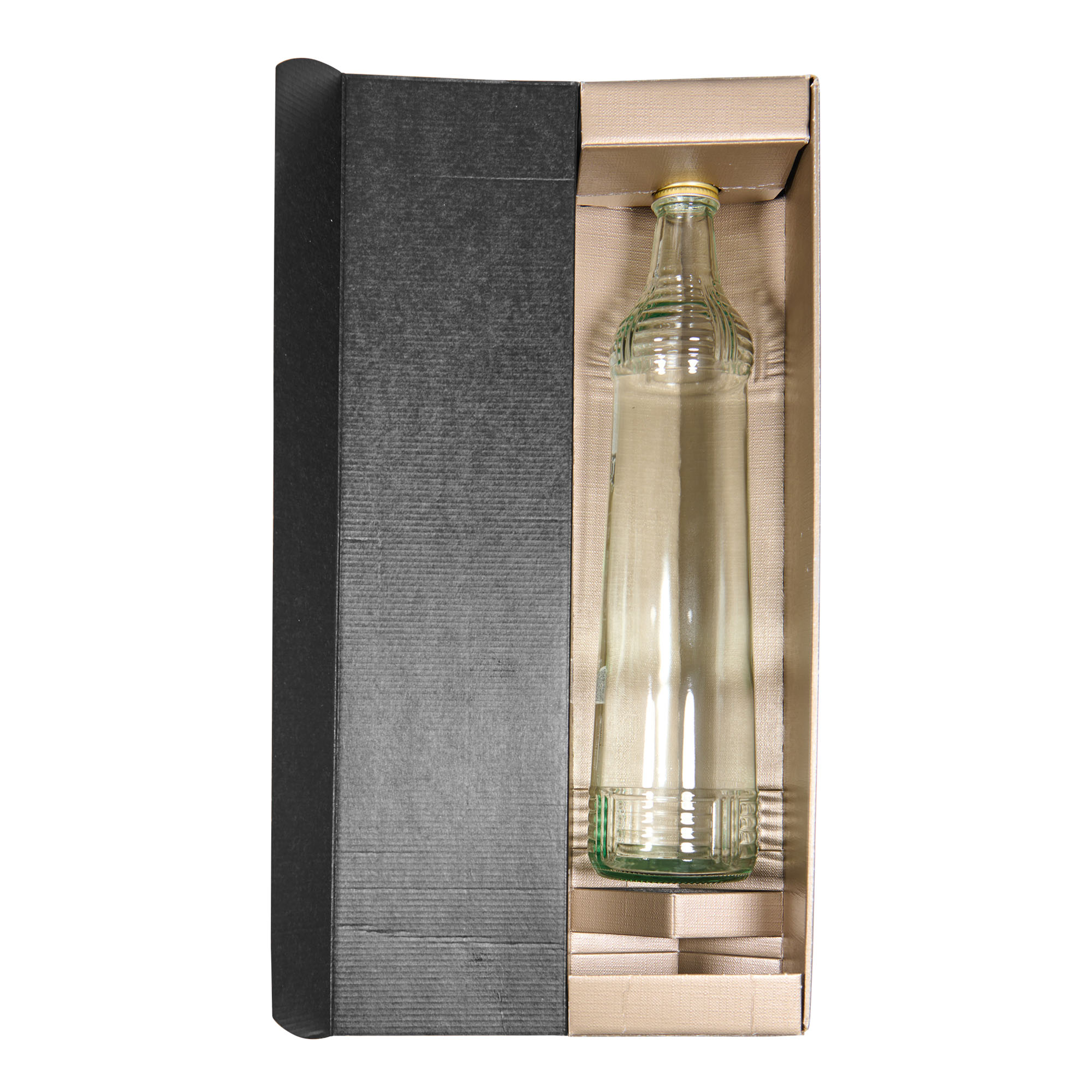 Geschenkkarton «Metallic», rechteckig, Pappe, champagner