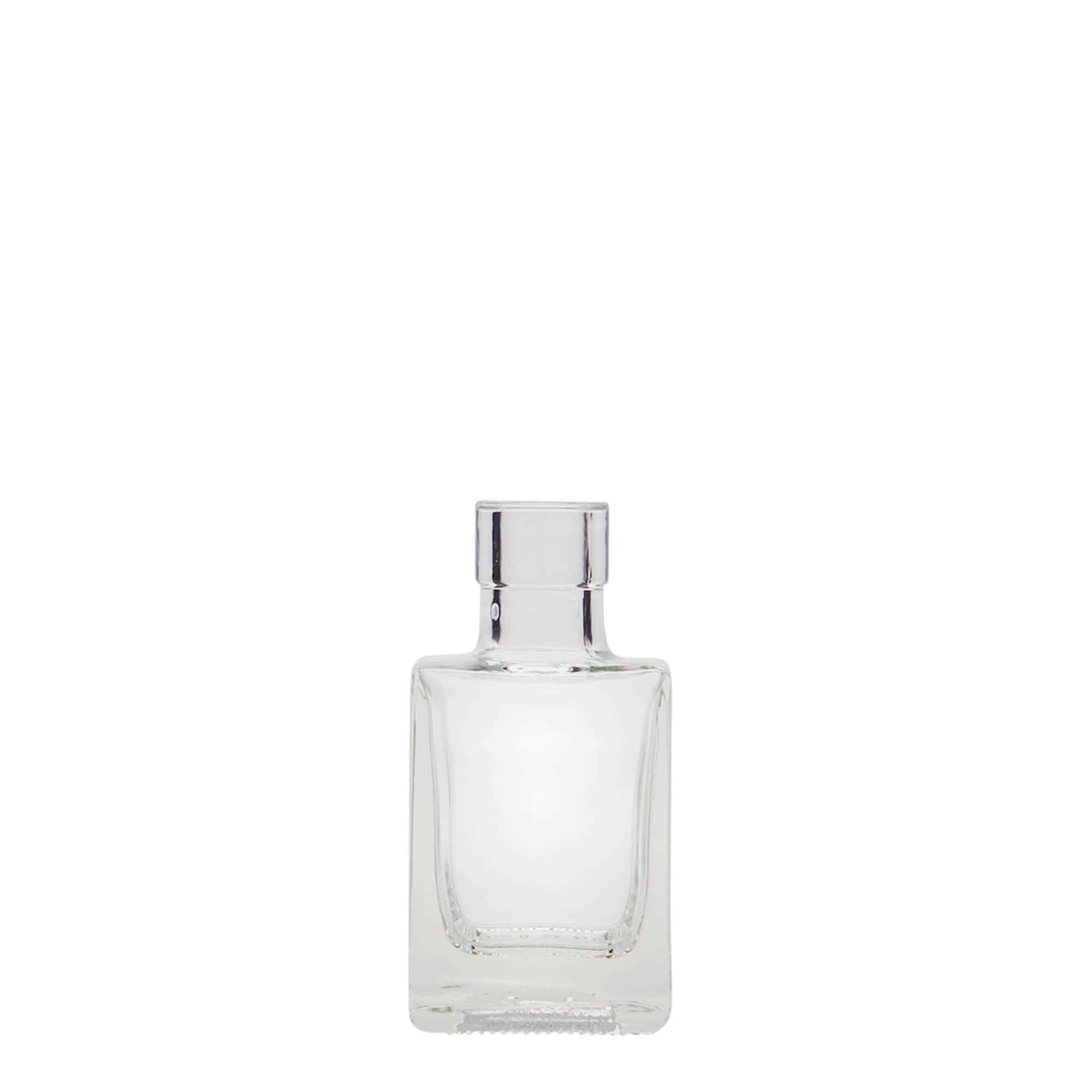 50 ml Glasflasche 'Cube', quadratisch, Mündung: Kork 50 ml Glasflasche 'Cube', quadratisch, Mündung: Kork