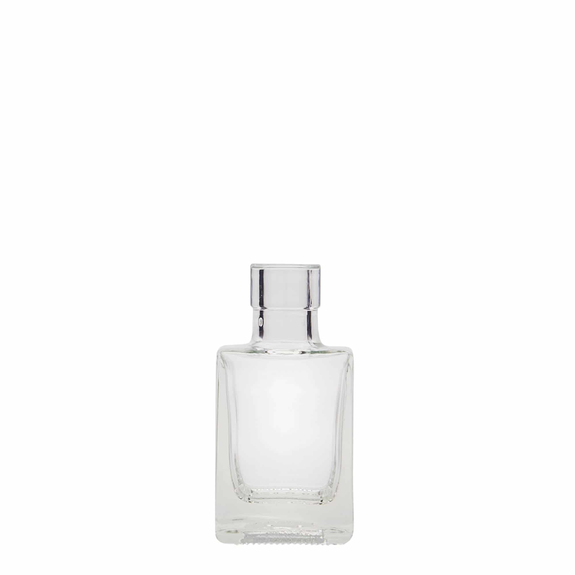 50 ml Glasflasche 'Cube', quadratisch, Mündung: Kork