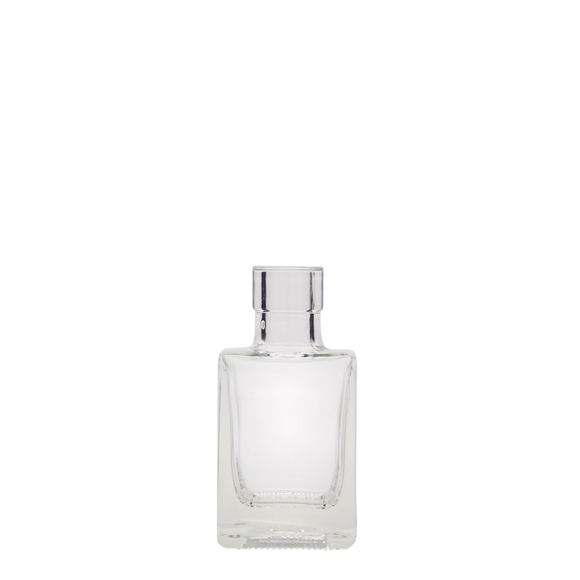 50 ml Glasflasche «Cube», quadratisch, Mündung: Kork