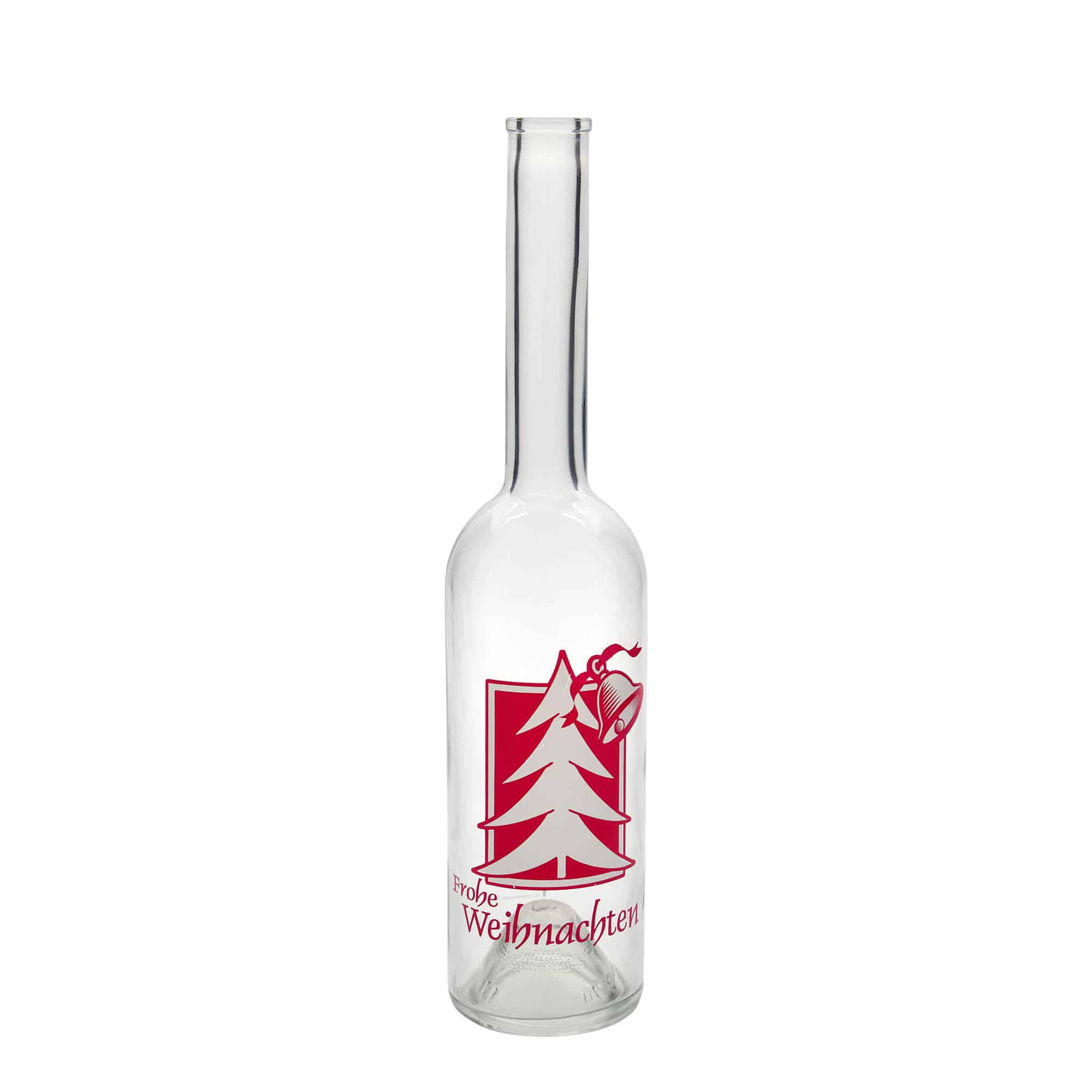 500 ml Glasflasche «Opera», Motiv: Weihnachtsgruss, Mündung: Kork