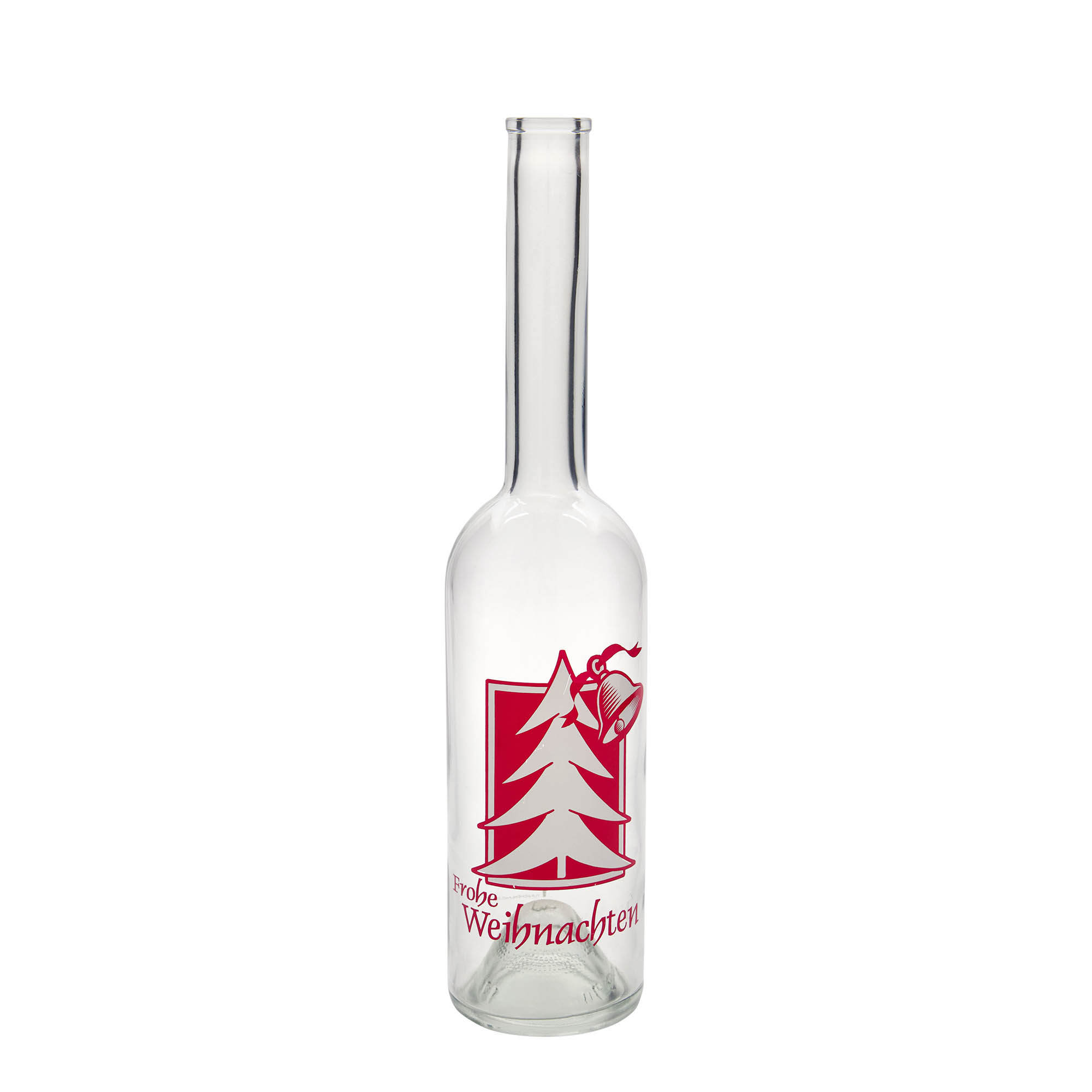 500 ml Glasflasche «Opera», Motiv: Weihnachtsgruss, Mündung: Kork