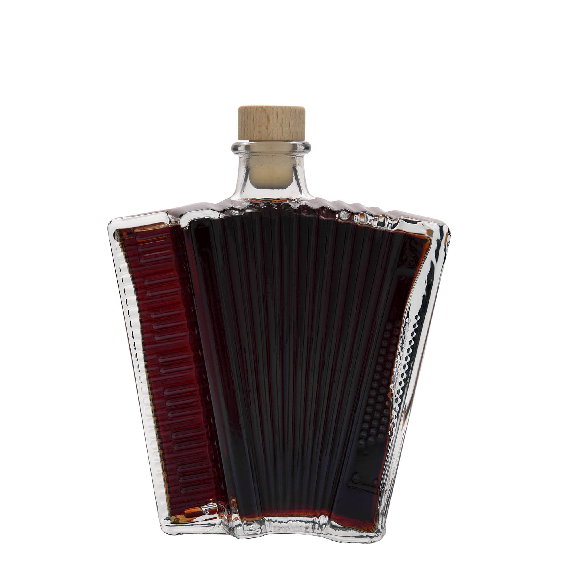 500 ml Glasflasche «Akkordeon», Mündung: Kork
