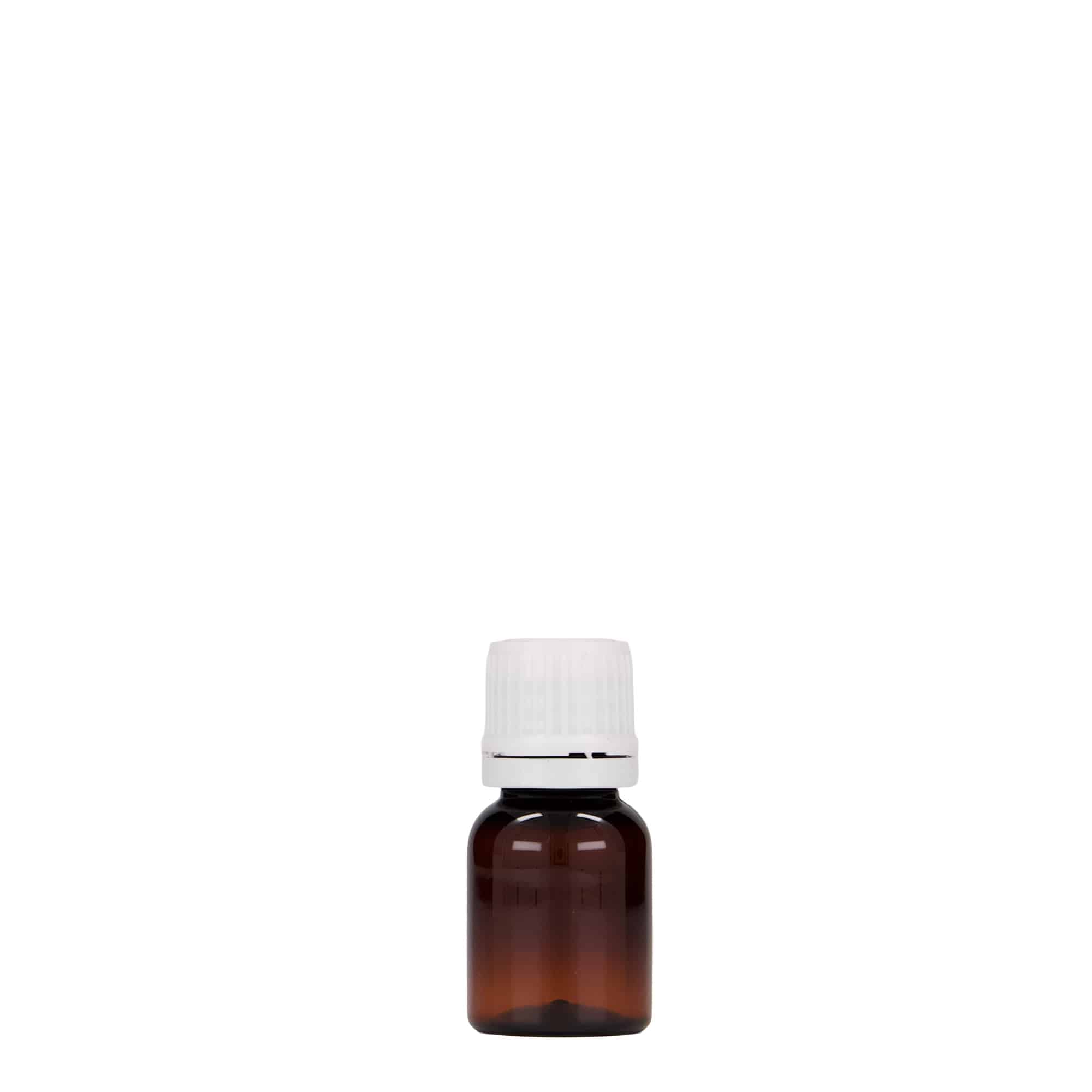 10 ml PET-Medizinflasche 'Easy Living', braun, Kunststoff, Mündung: DIN 18