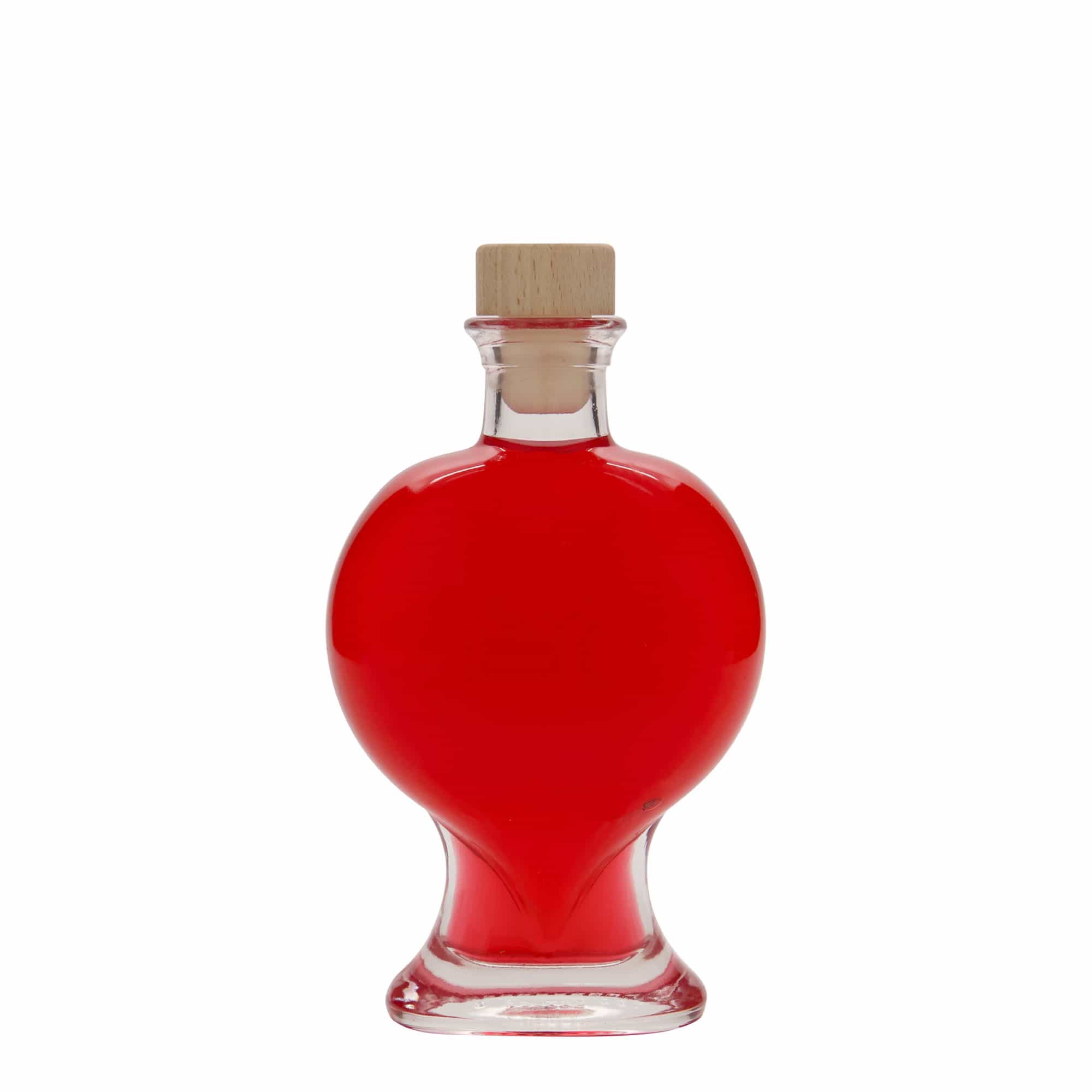 200 ml Glasflasche «Herz», Mündung: Kork