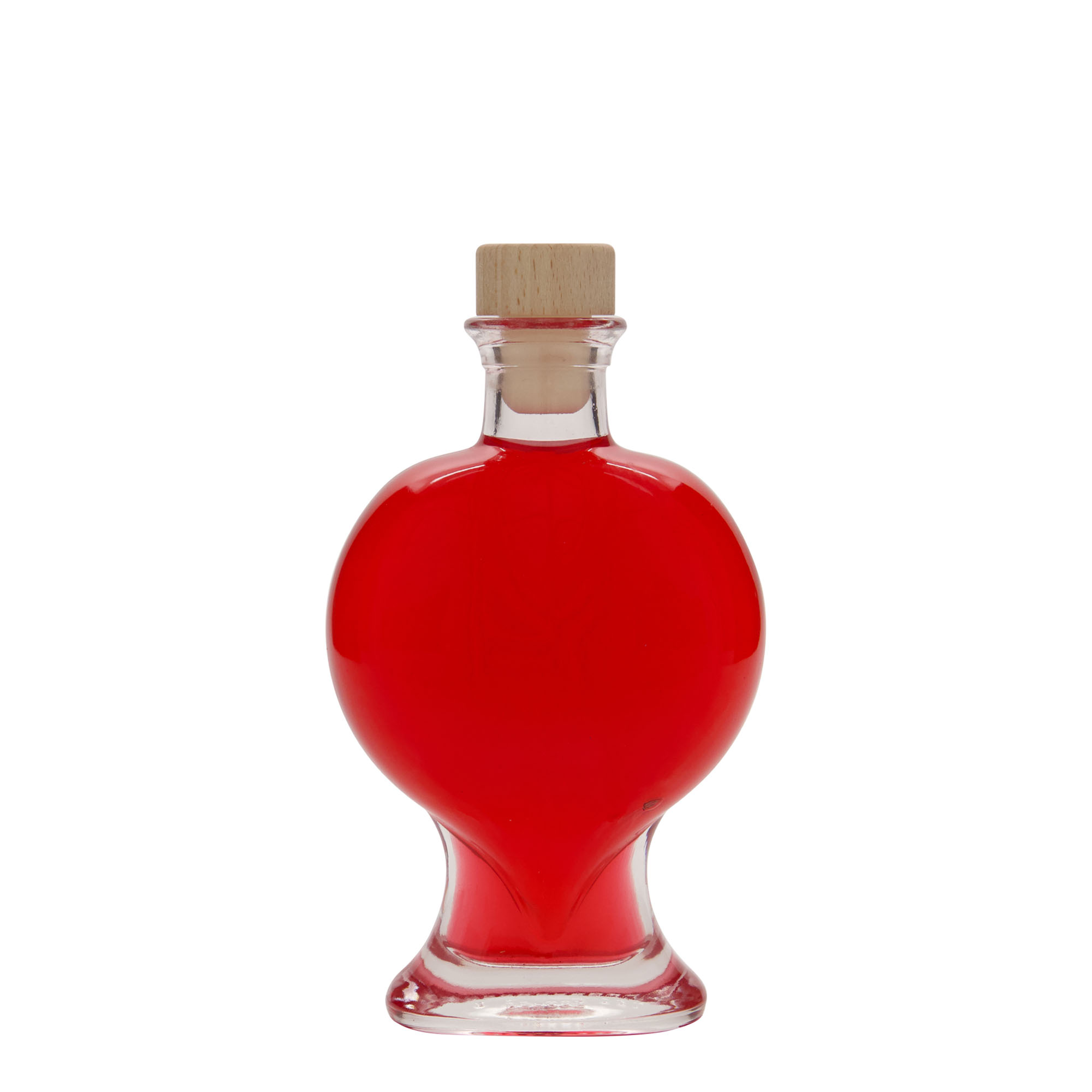 200 ml Glasflasche «Herz», Mündung: Kork