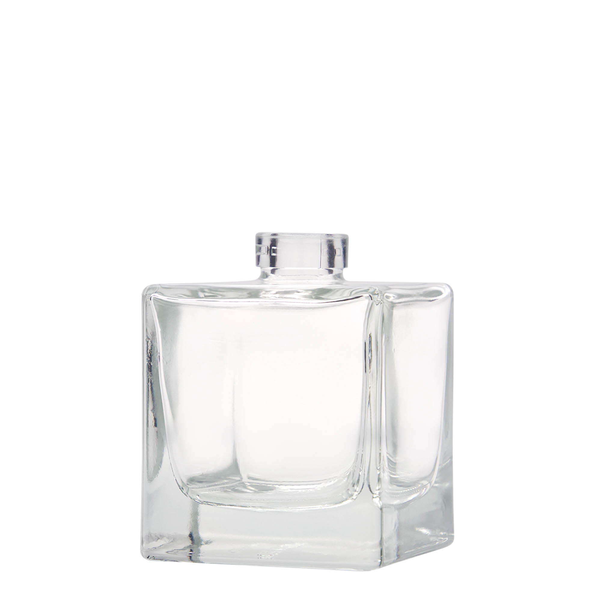 200 ml Glasflasche 'Cube', quadratisch, Mündung: Kork