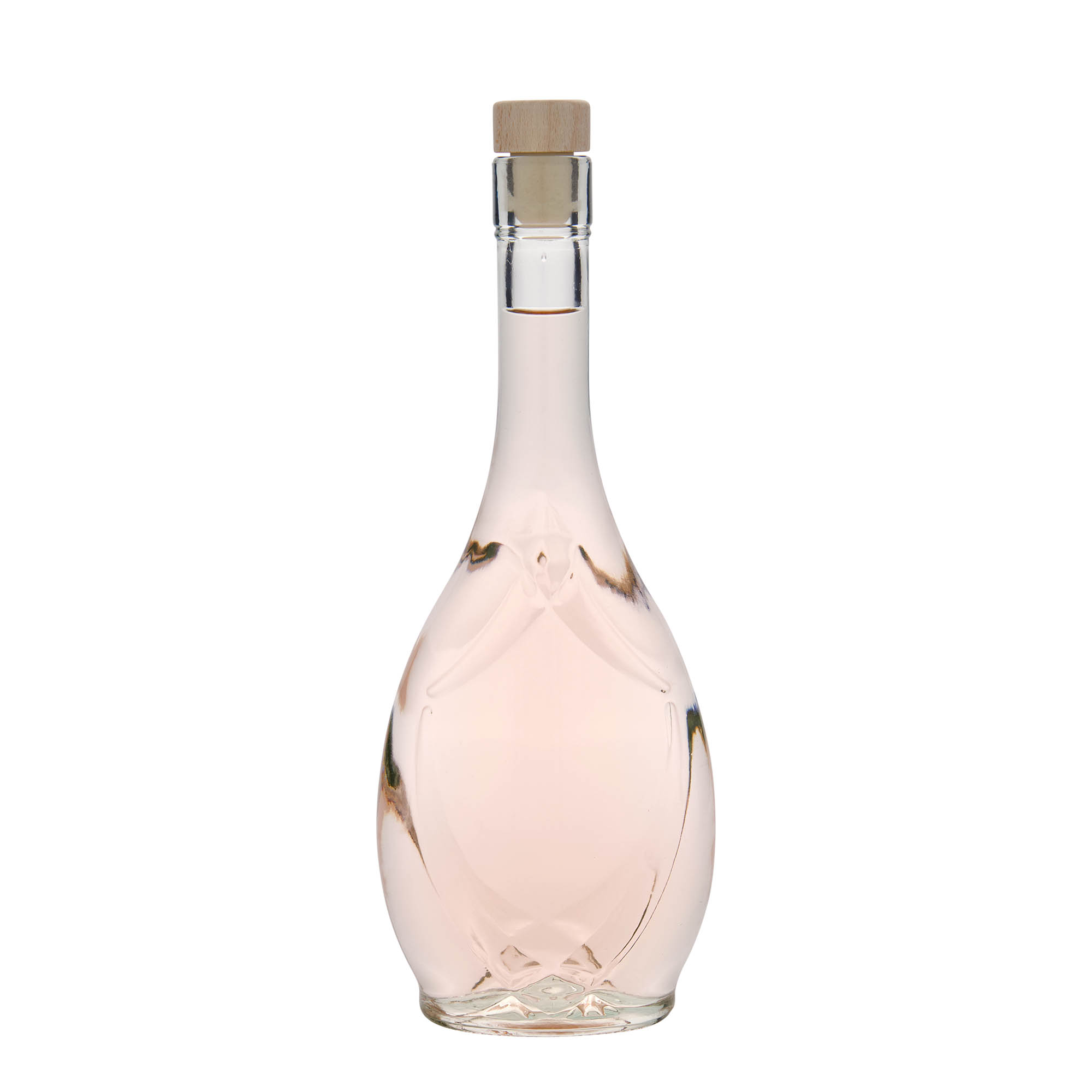 500 ml Glasflasche 'Saragossa', oval, Mündung: Kork