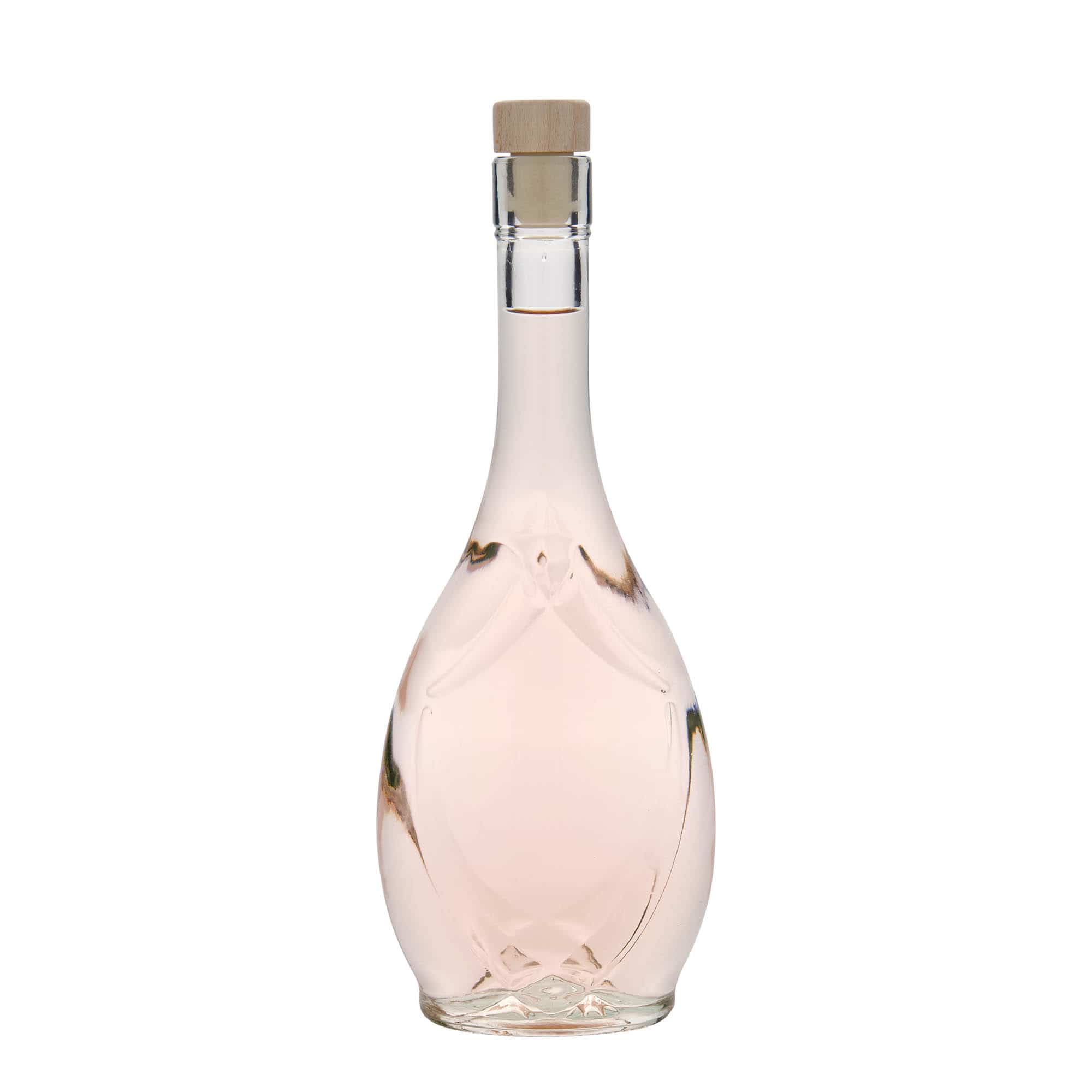 500 ml Glasflasche «Saragossa», oval, Mündung: Kork
