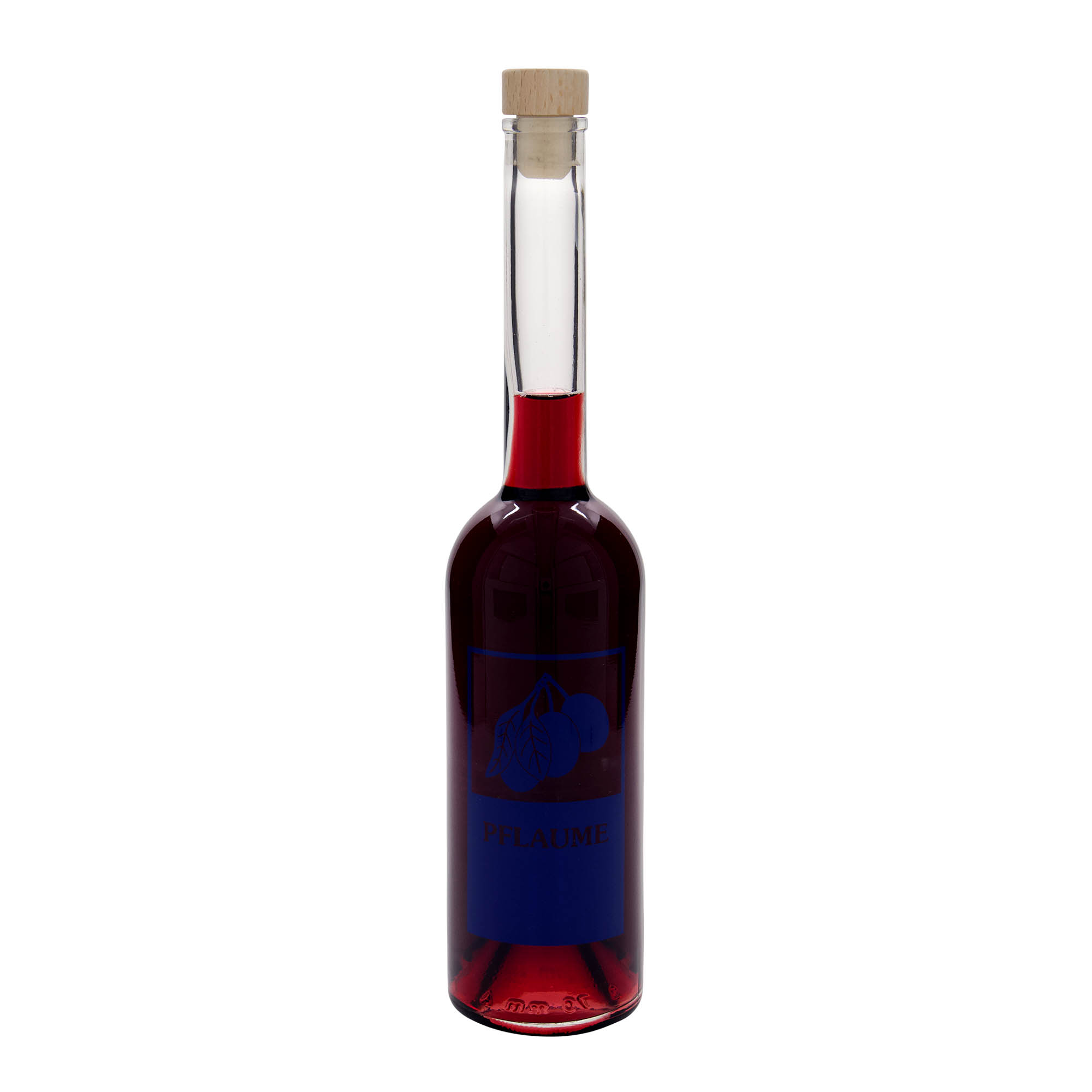 500 ml Glasflasche «Opera», Motiv: Pflaume, Mündung: Kork