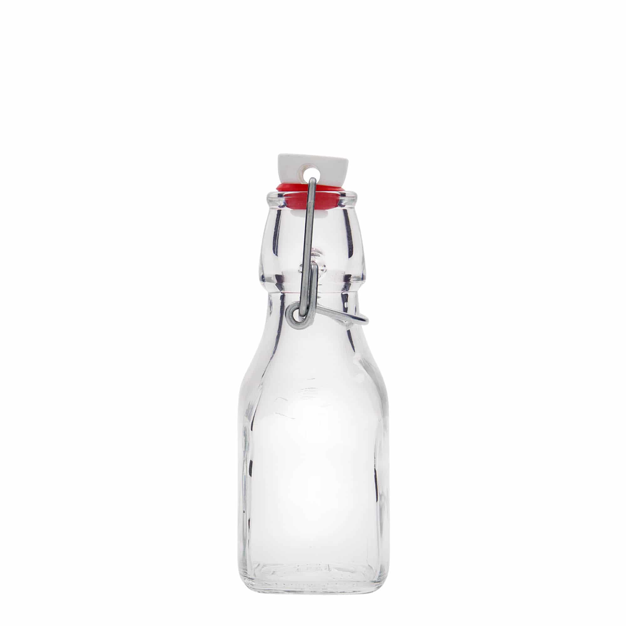 125 ml Glasflasche «Swing», quadratisch, Mündung: Bügelverschluss