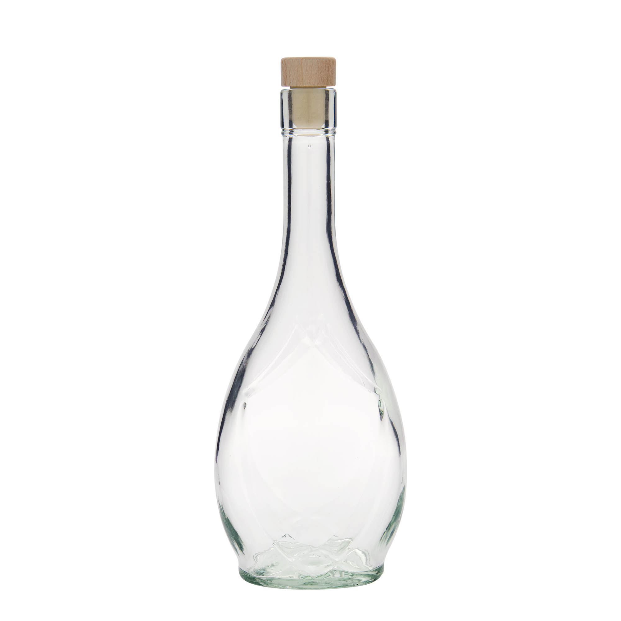 500 ml Glasflasche 'Saragossa', oval, Mündung: Kork 500 ml Glasflasche 'Saragossa', oval, Mündung: Kork
