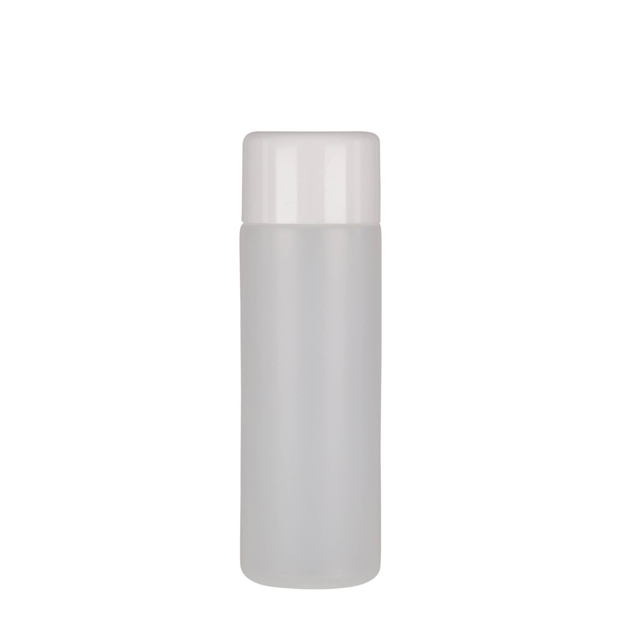 200 ml Rundflasche, PE-Kunststoff, natur, Mündung: Schraubverschluss