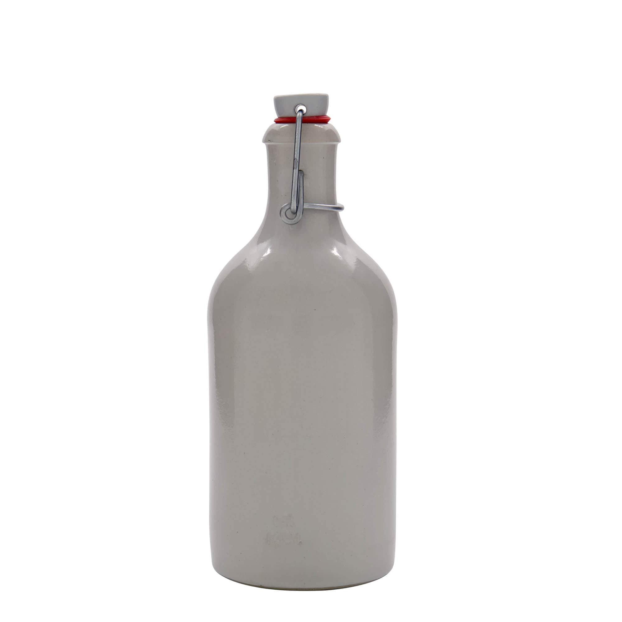 500 ml Tonkrug, Steinzeug, weiss, Mündung: Bügelverschluss