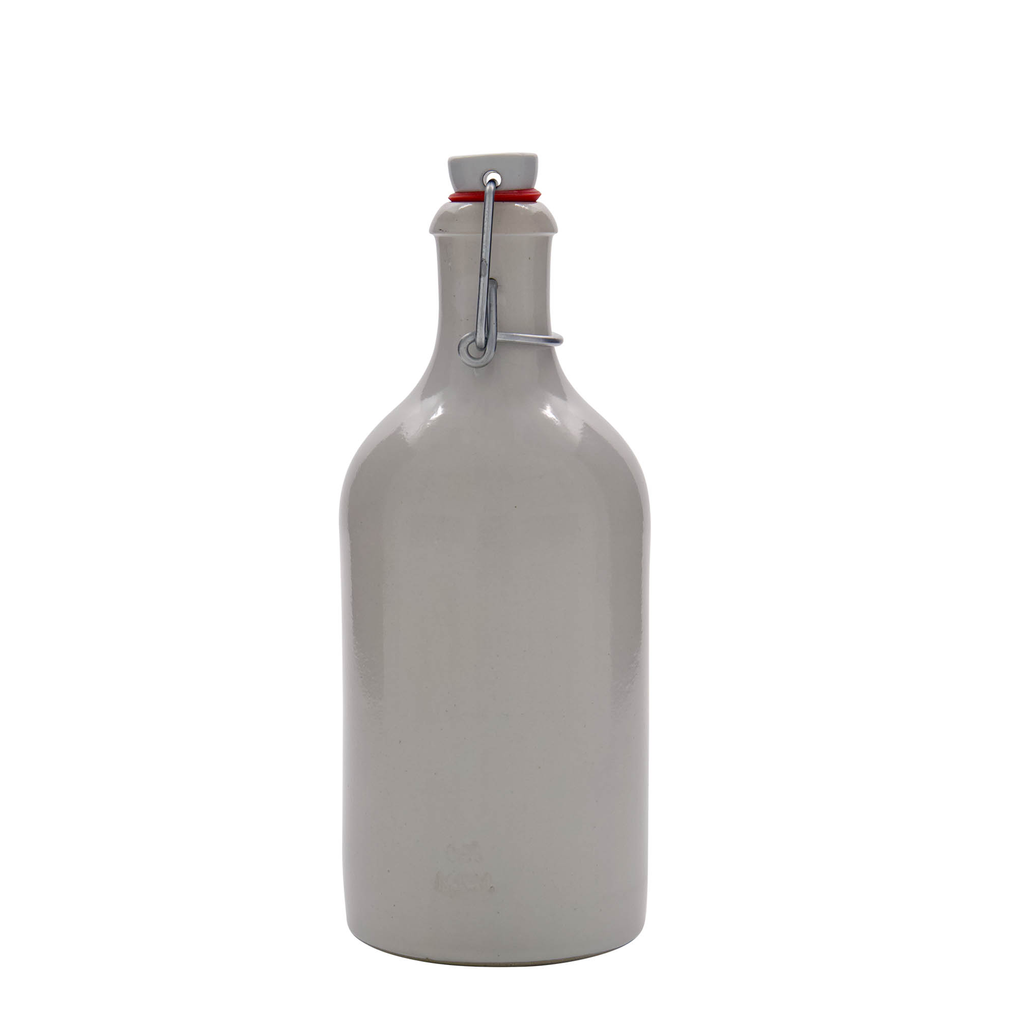 500 ml Tonkrug, Steinzeug, weiss, Mündung: Bügelverschluss