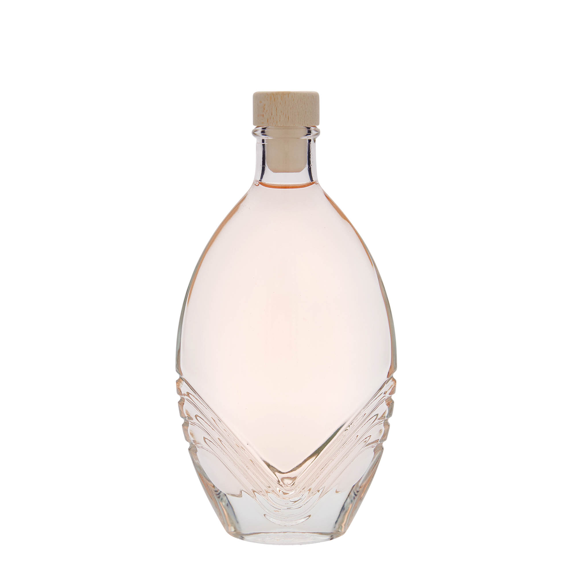 200 ml Glasflasche 'Florence', oval, Mündung: Kork