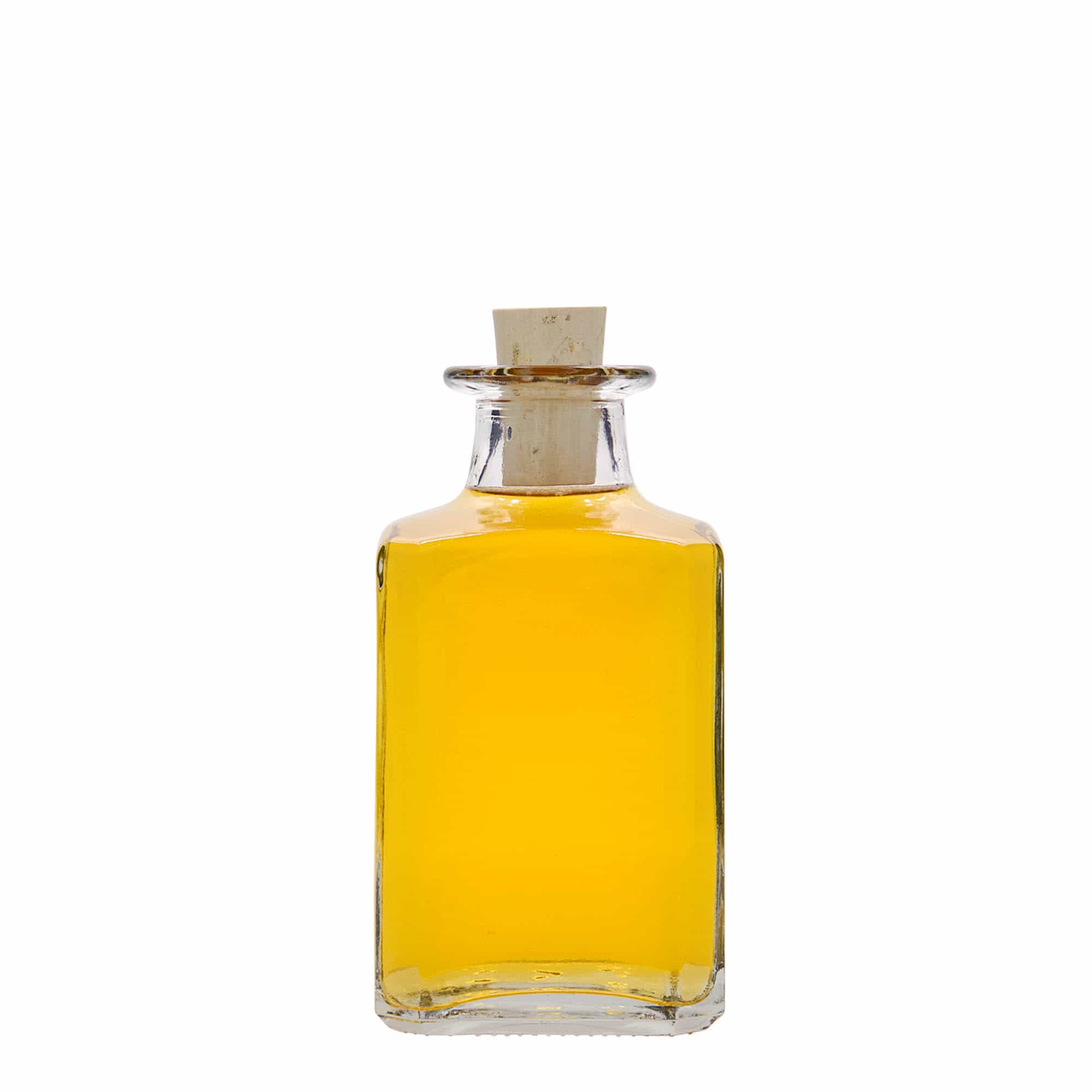 250 ml Glasflasche 'Torben', quadratisch, Mündung: Kork