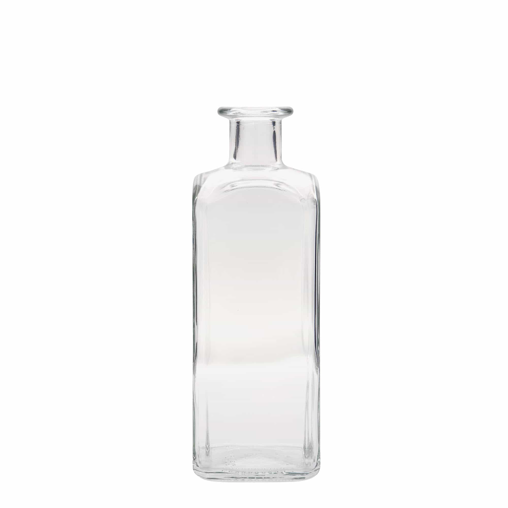 500 ml Glasflasche Apotheker Carré, quadratisch, Mündung: Kork 500 ml Glasflasche Apotheker Carré, quadratisch, Mündung: Kork