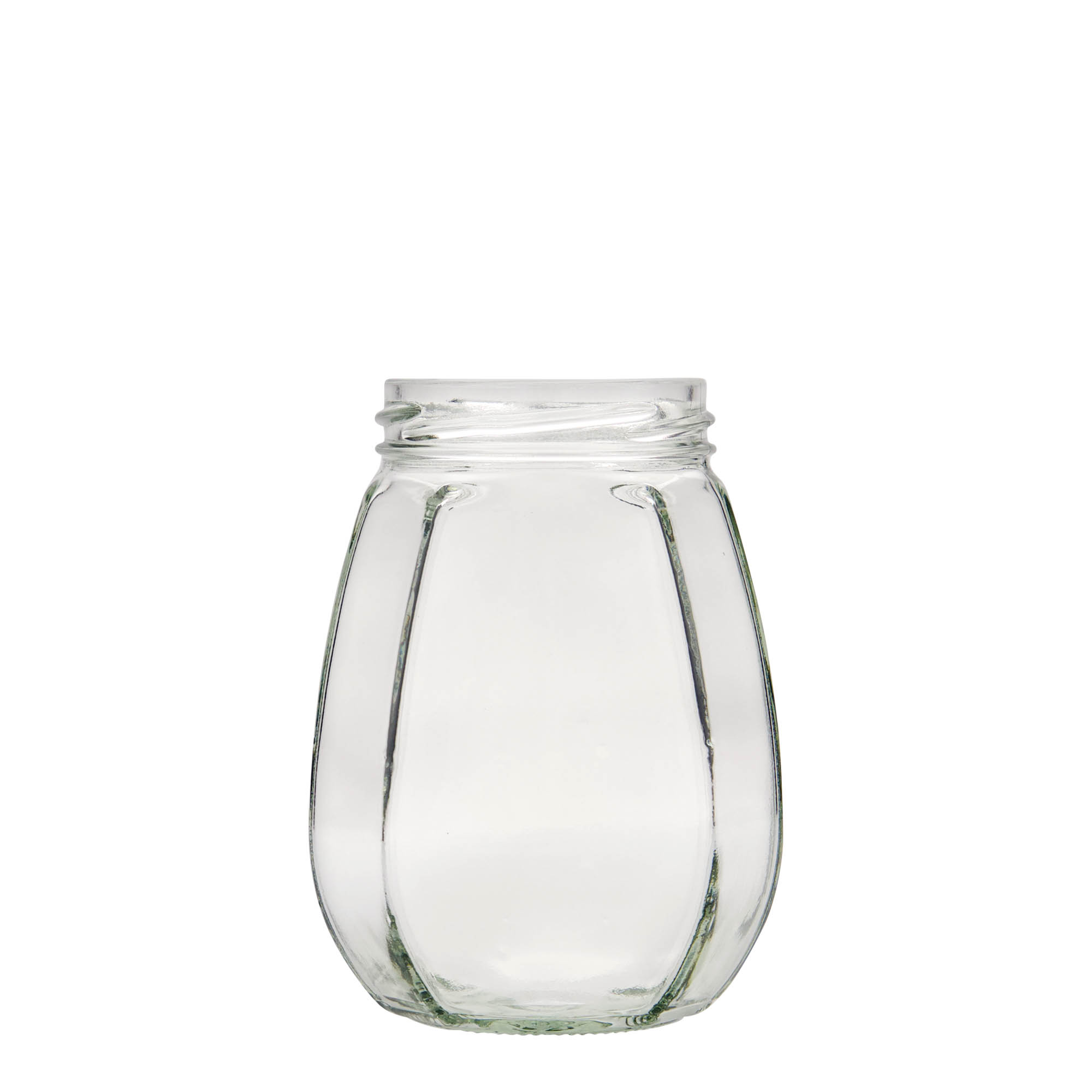 385 ml Schmuckglas, sechseckig, Mündung: Twist-off (TO 63)