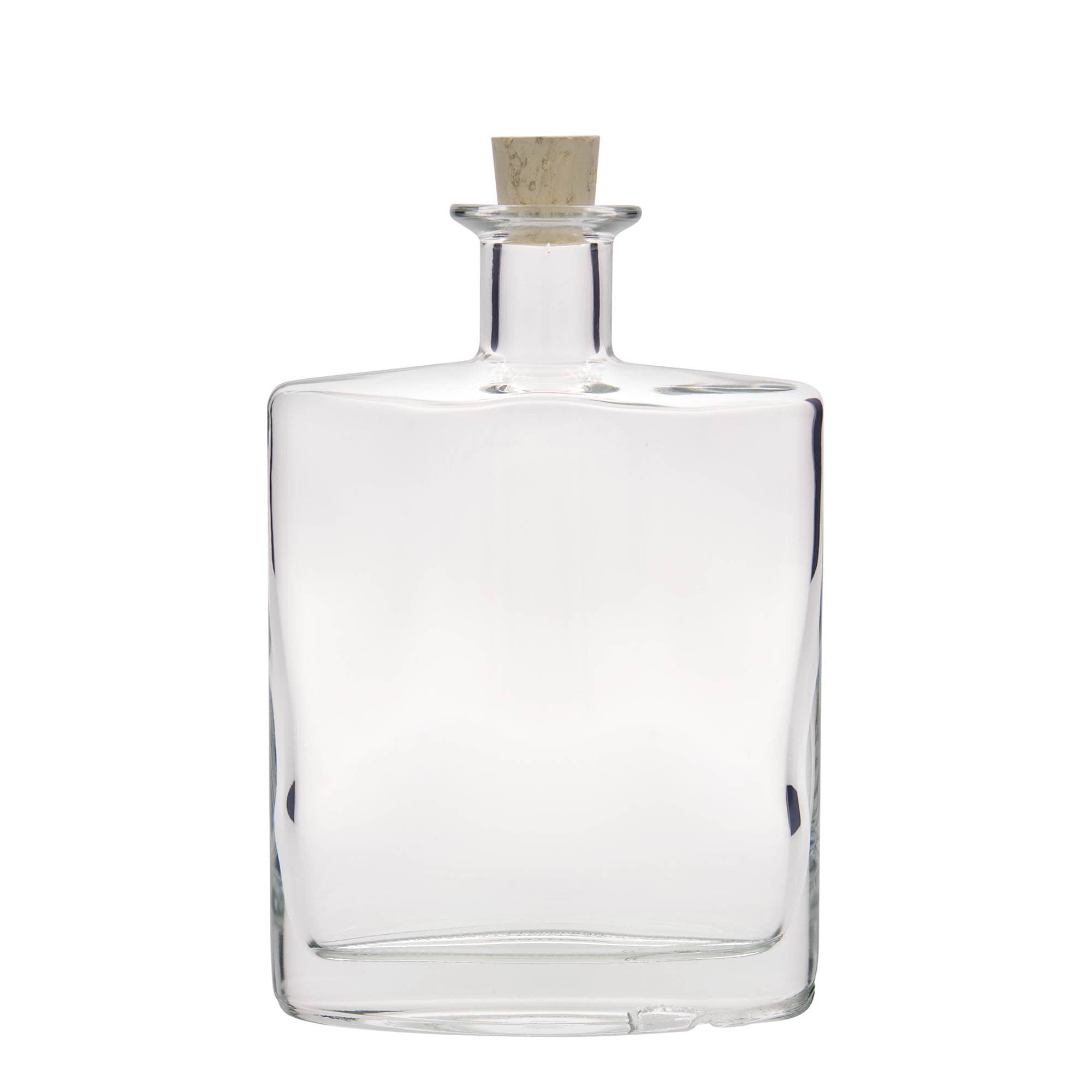 700 ml Glasflasche «Zorbas», oval, Mündung: Kork