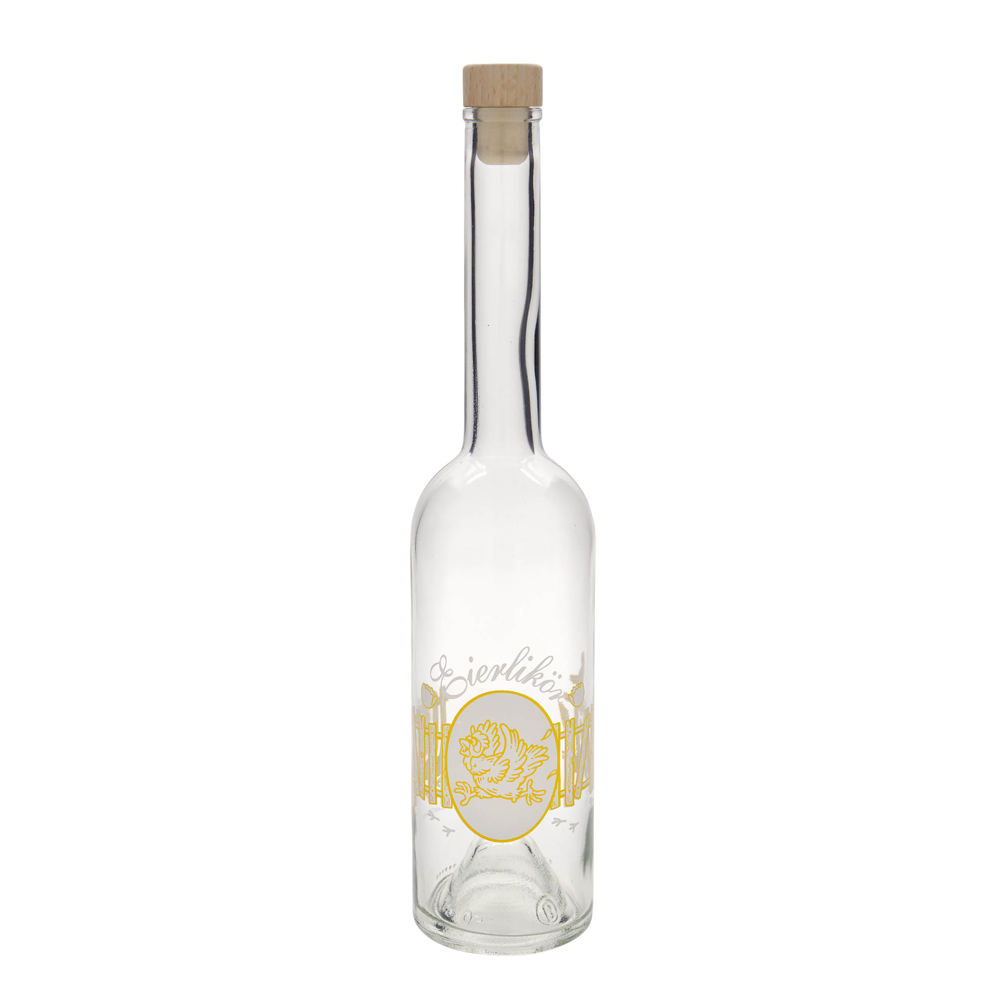 500 ml Glasflasche «Opera», Motiv: Eierlikör, Mündung: Kork