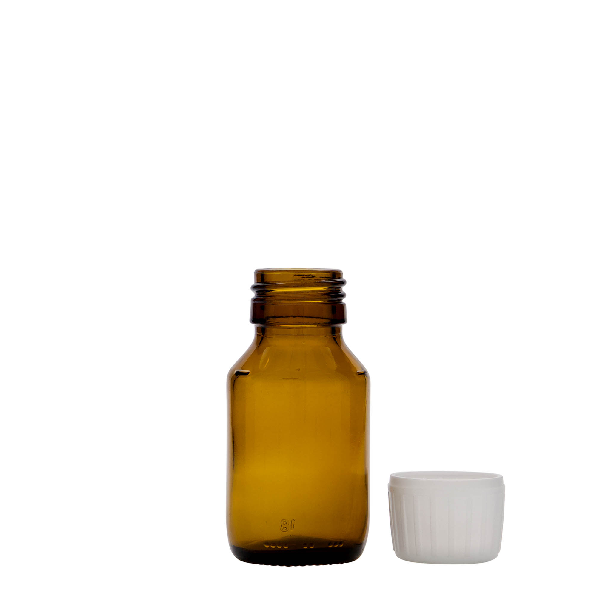 50 ml Medizinflasche, braun, Glas, Mündung: PP 28 50 ml Medizinflasche, braun, Glas, Mündung: PP 28