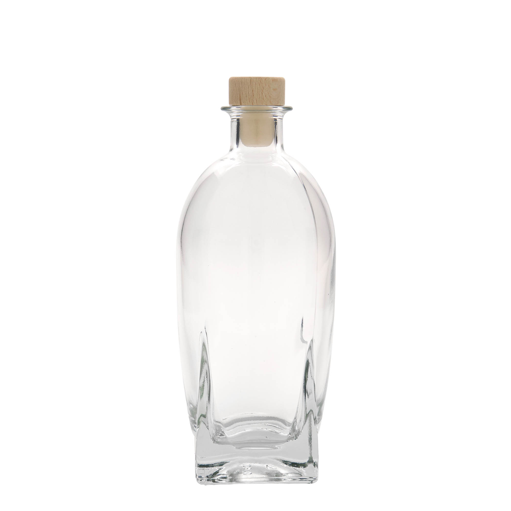 500 ml Glasflasche 'Zino', quadratisch, Mündung: Kork 500 ml Glasflasche 'Zino', quadratisch, Mündung: Kork