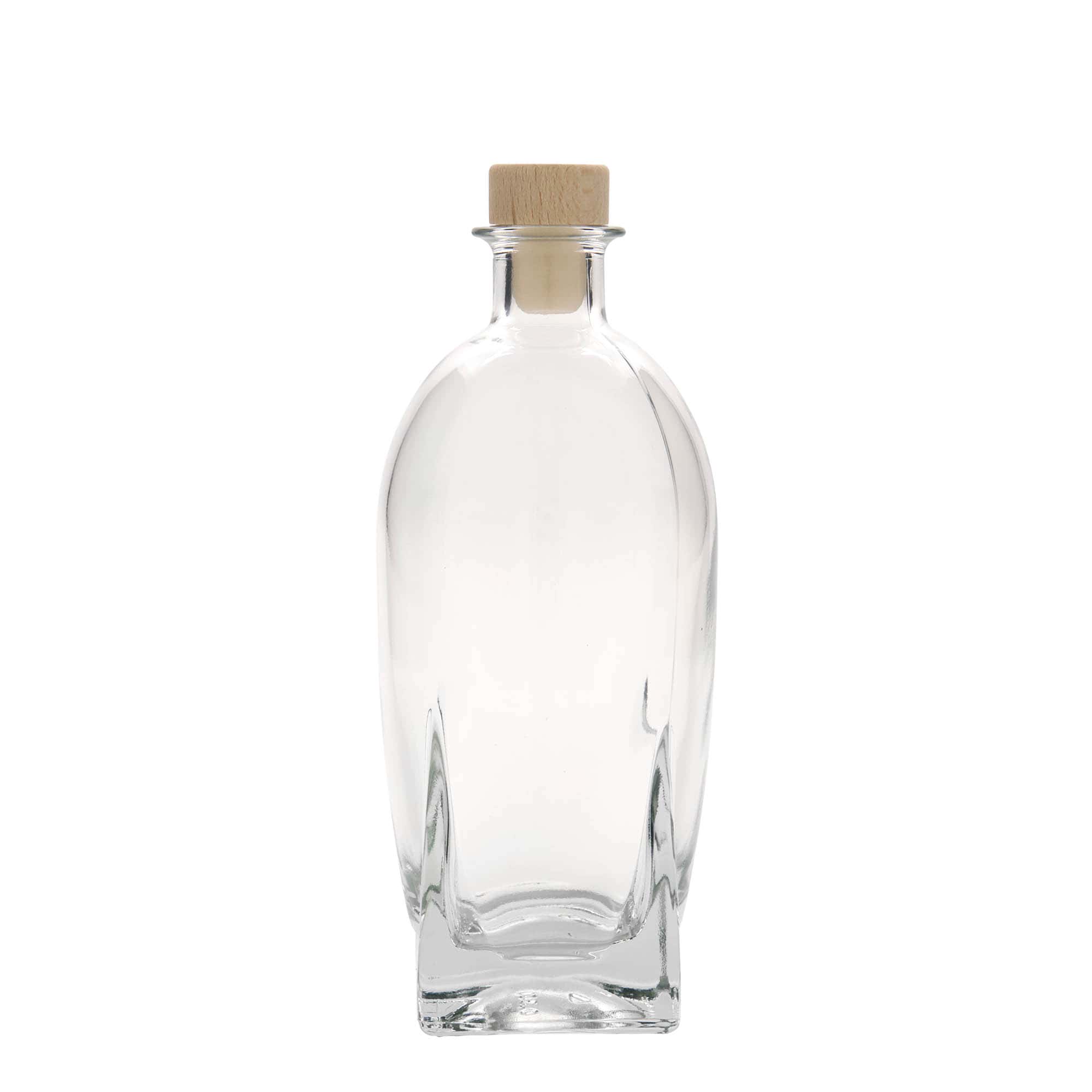 500 ml Glasflasche «Zino», quadratisch, Mündung: Kork