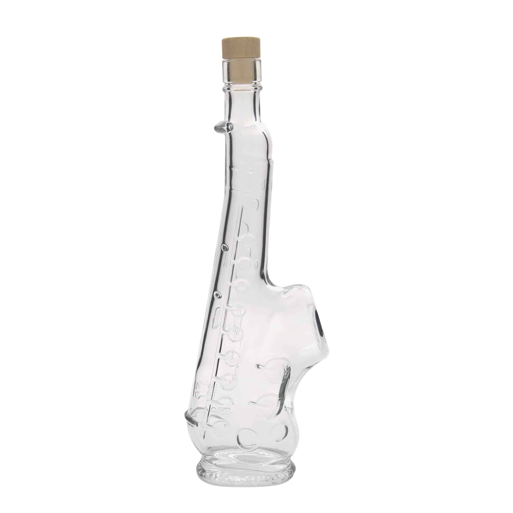 500 ml Glasflasche «Saxophon», Mündung: Kork