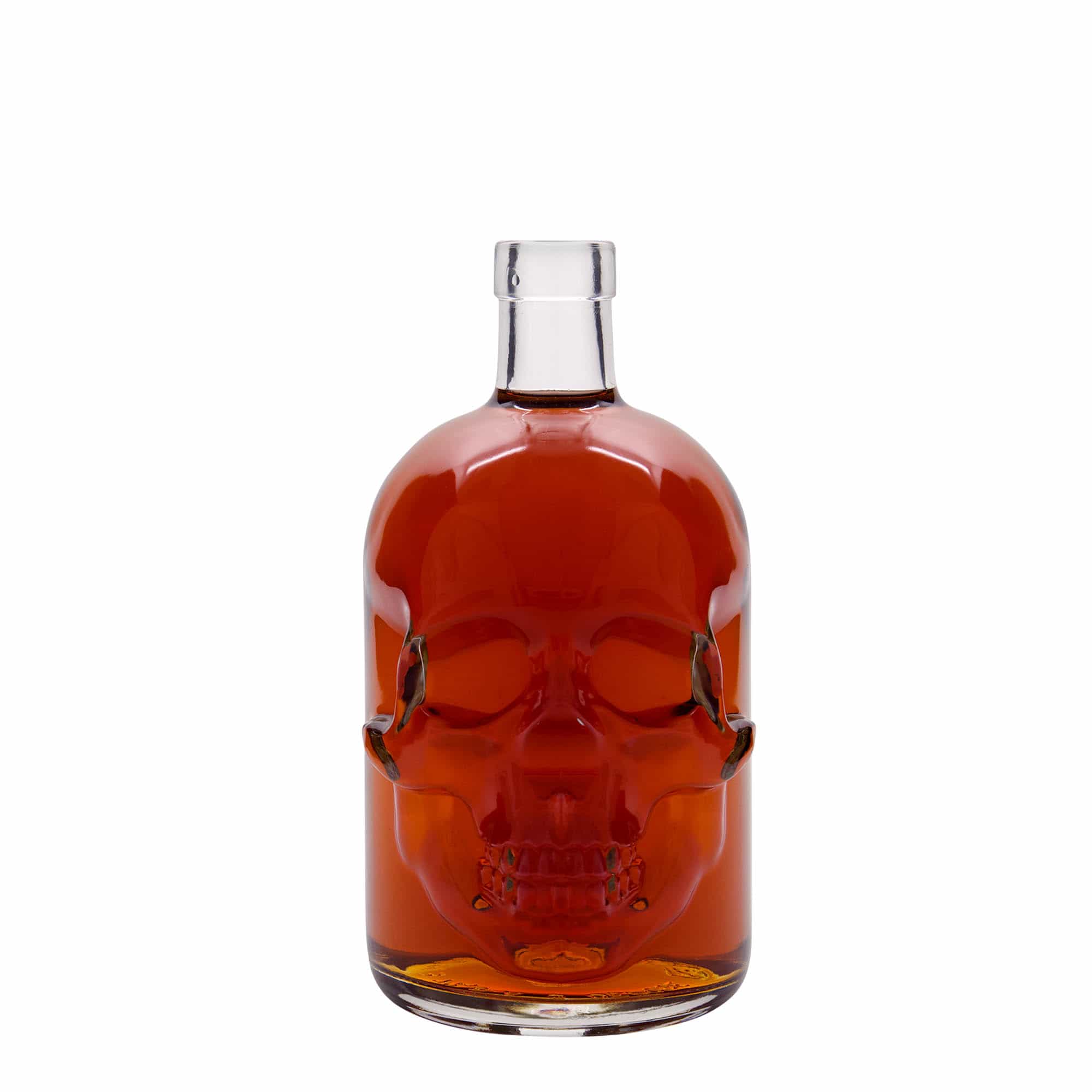700 ml Glasflasche «Totenkopf», Mündung: Kork
