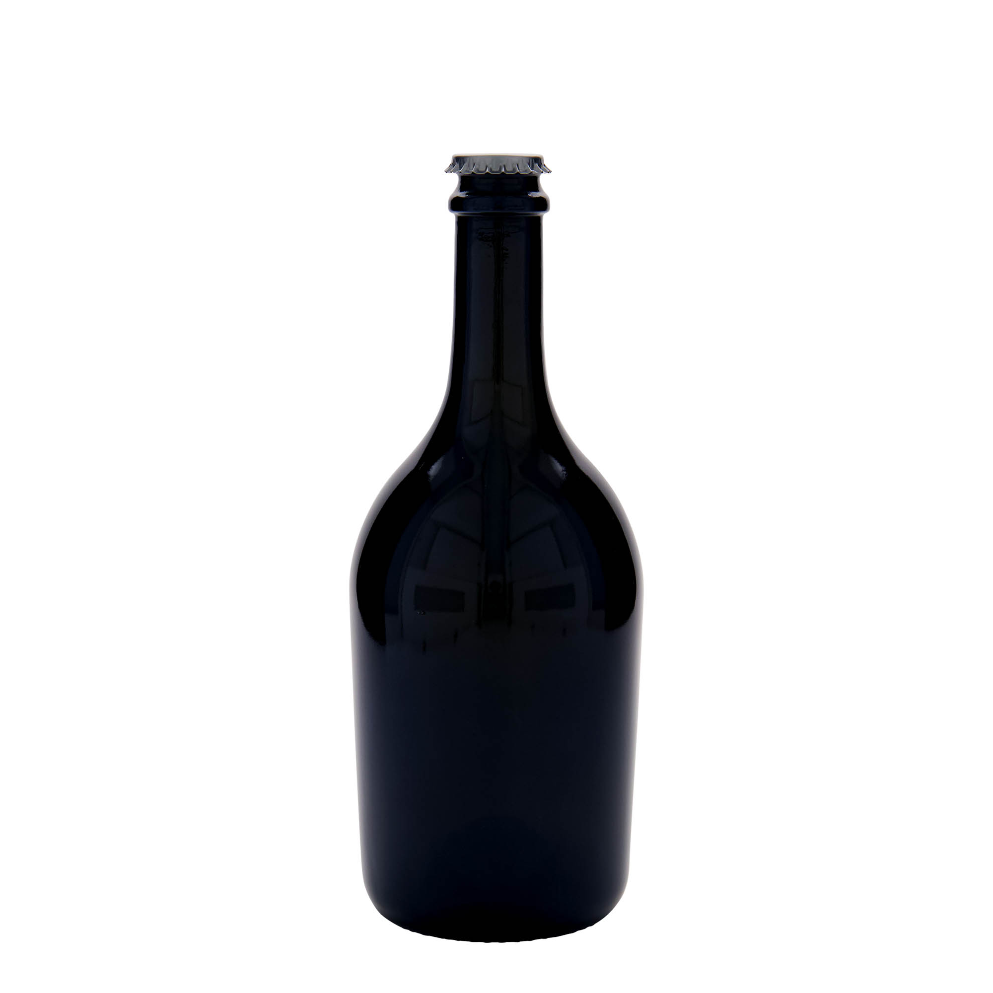 750 ml Bier-/Sektflasche 'Butterfly', Glas, antikgrün, Mündung: Kronkorken