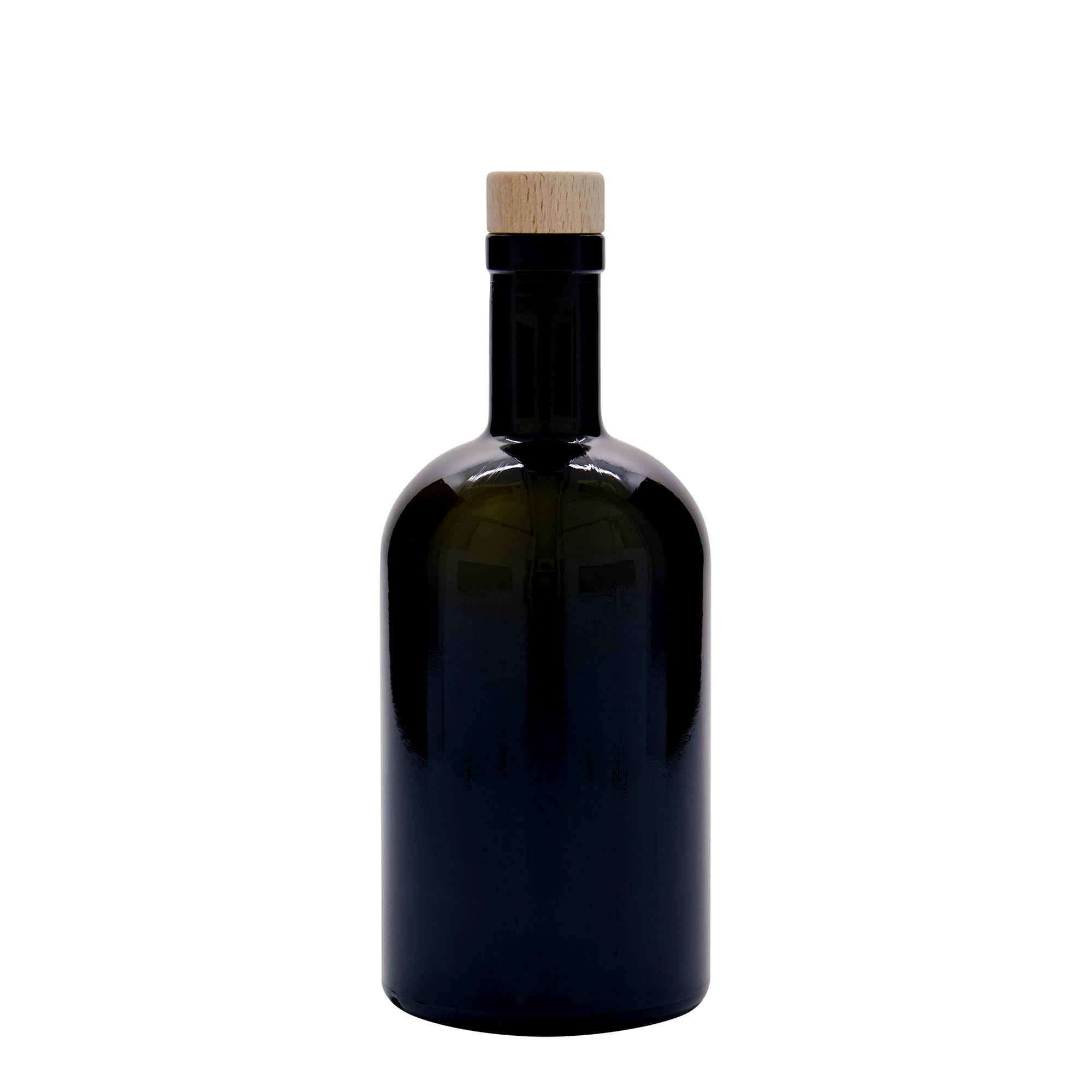 500 ml Glasflasche «Farmacia», antikgrün, Mündung: Kork