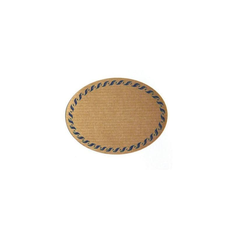 Naturetikett 'Kordelrand', oval, Papier, blau-braun Naturetikett 'Kordelrand', oval, Papier, blau-braun