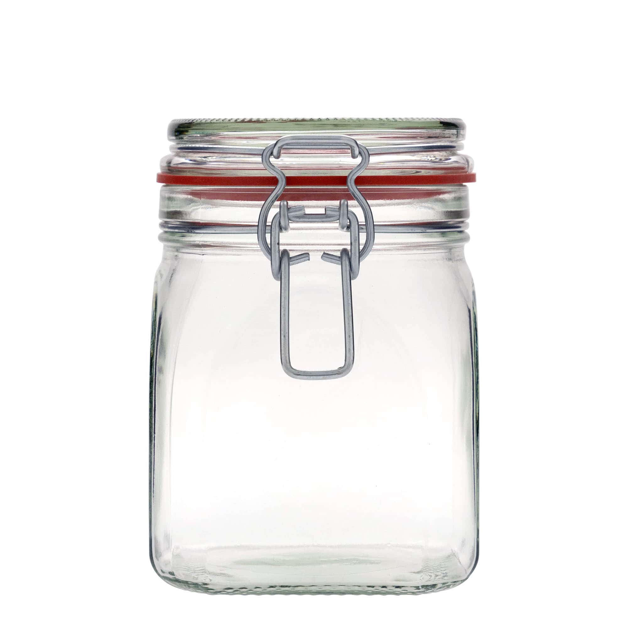 900 ml Drahtbügelglas, quadratisch, Mündung: Drahtbügelverschluss 900 ml Drahtbügelglas, quadratisch, Mündung: Drahtbügelverschluss