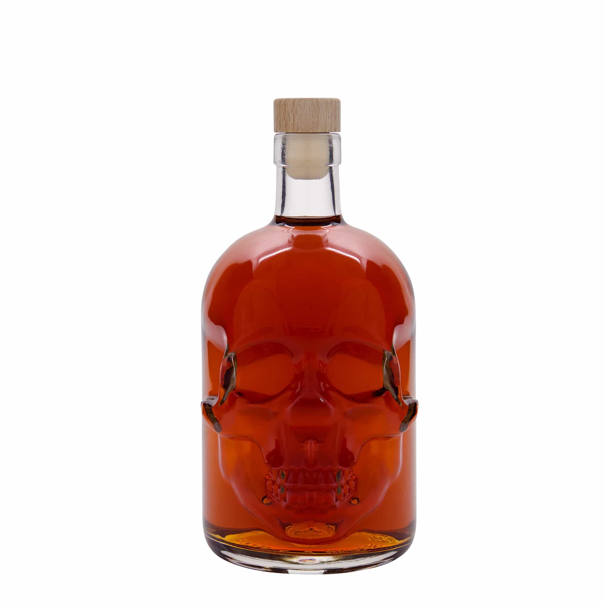 700 ml Glasflasche 'Totenkopf', Mündung: Kork