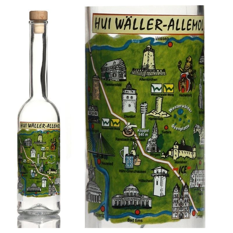 500 ml Glasflasche «Opera», Motiv: Westerwald, Mündung: Kork