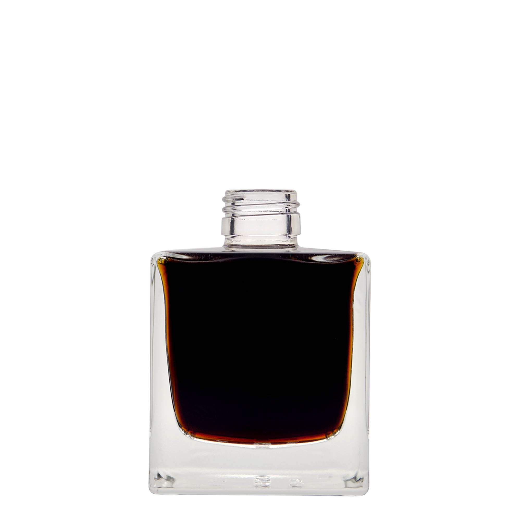 200 ml Glasflasche «Cube», quadratisch, Mündung: PP 28