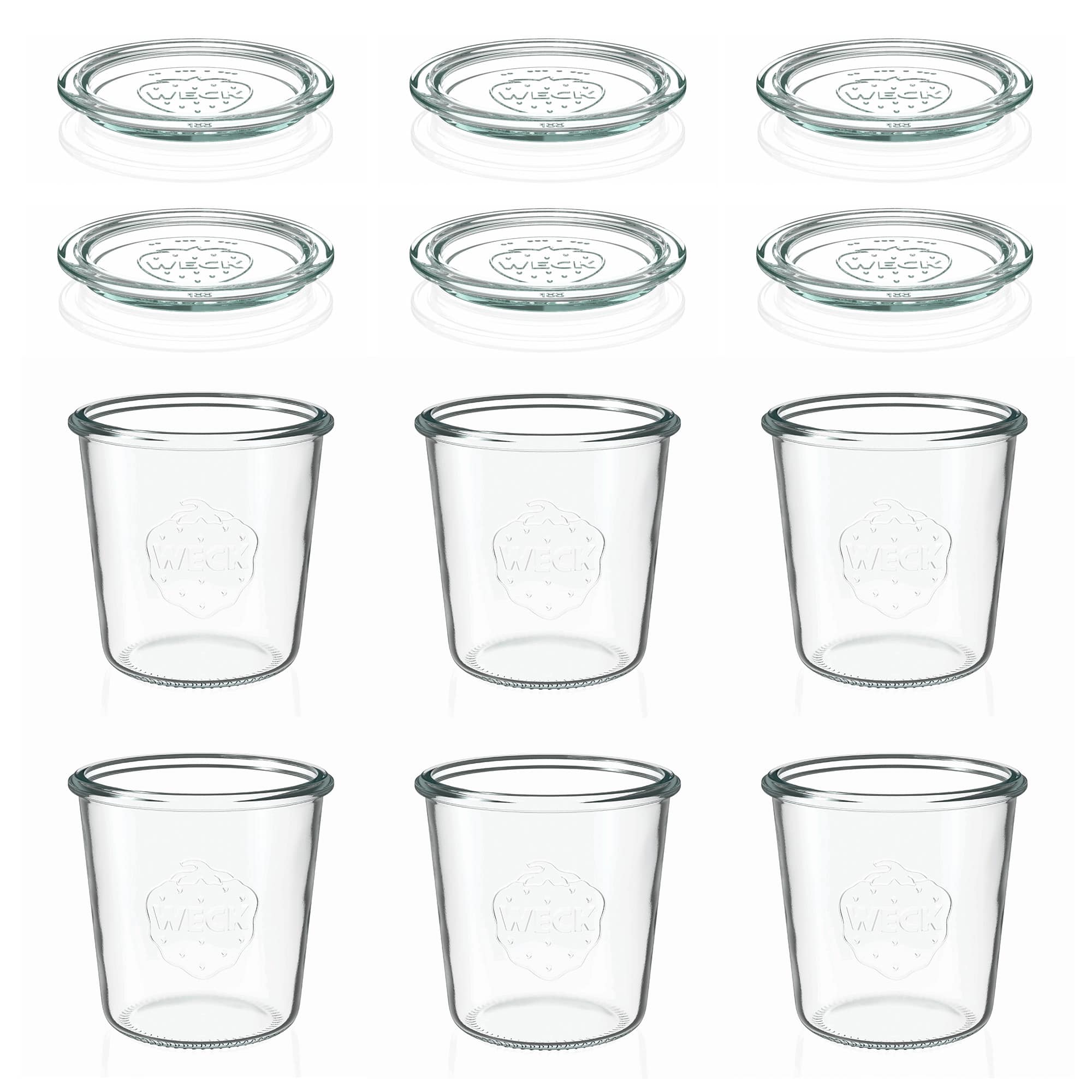 6x 580 ml WECK-Sturzglas mit Glasdeckel RR 100