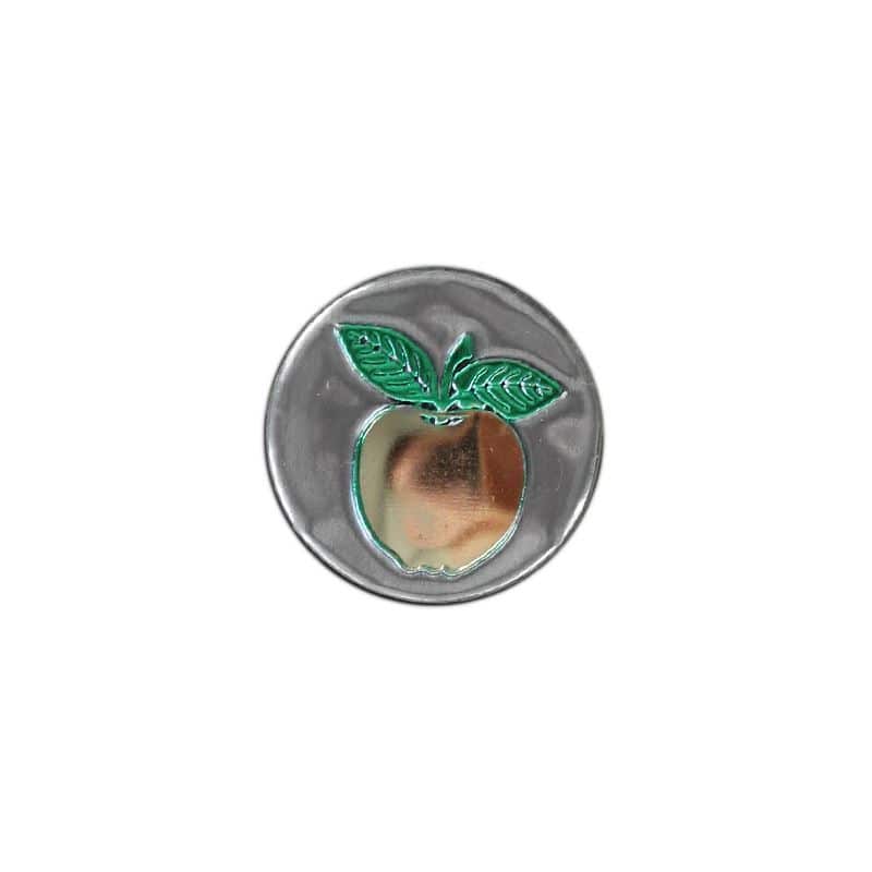 Zinnetikett 'Apfel', rund, Metall, silber Zinnetikett 'Apfel', rund, Metall, silber