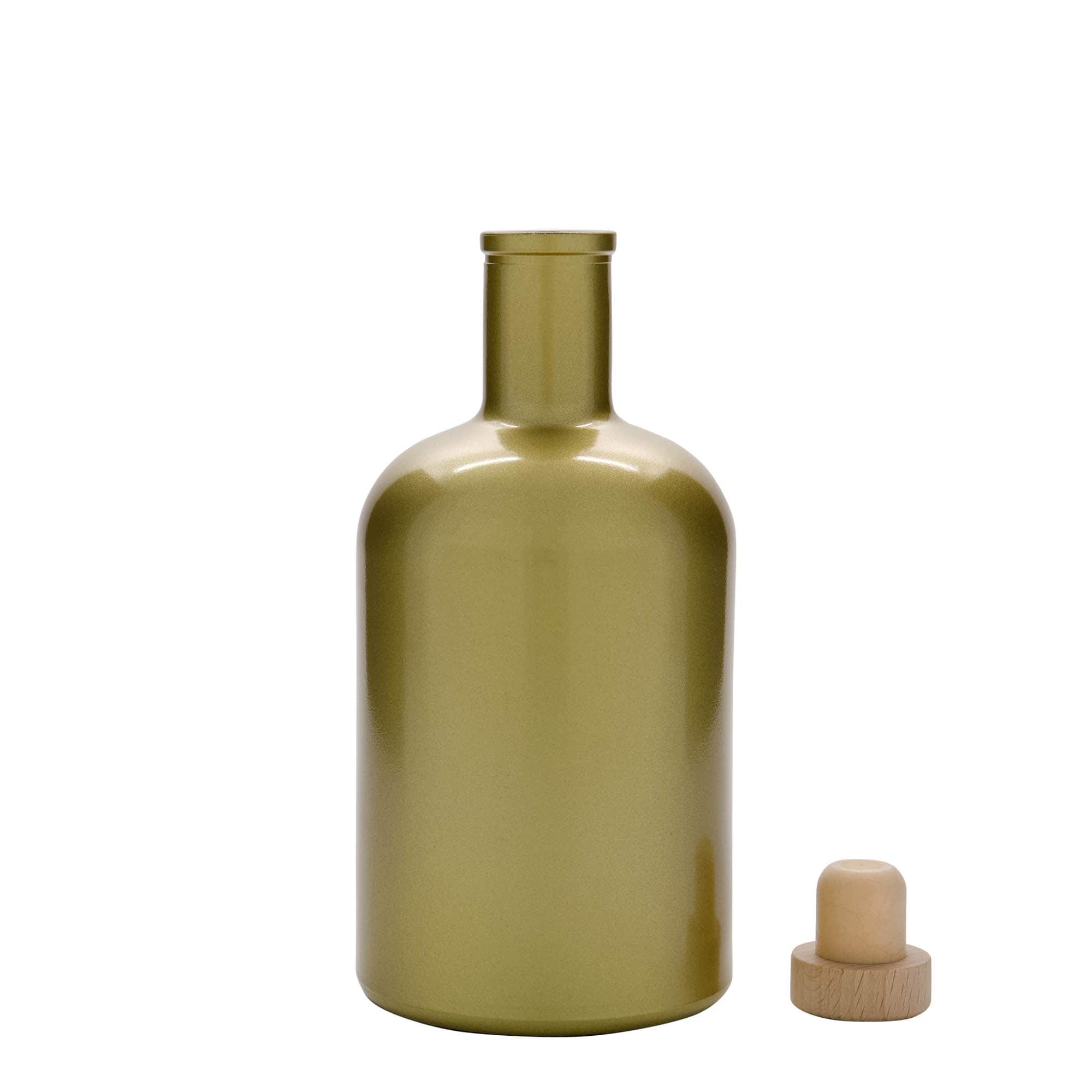 700 ml Glasflasche «Gerardino», gold, Mündung: Kork