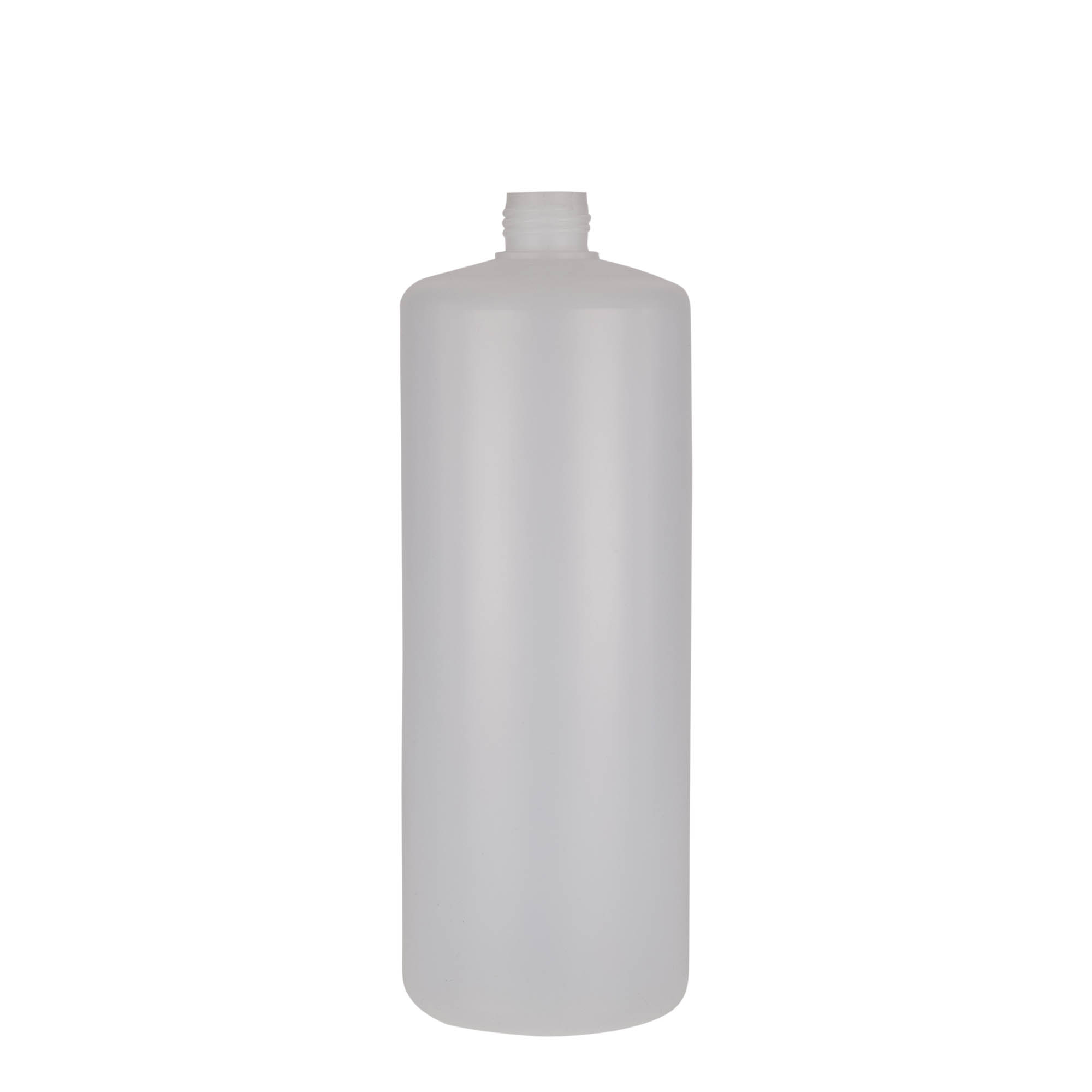 1.000 ml Rundflasche, PE-Kunststoff, natur, Mündung: Schraubverschluss 1.000 ml Rundflasche, PE-Kunststoff, natur, Mündung: Schraubverschluss