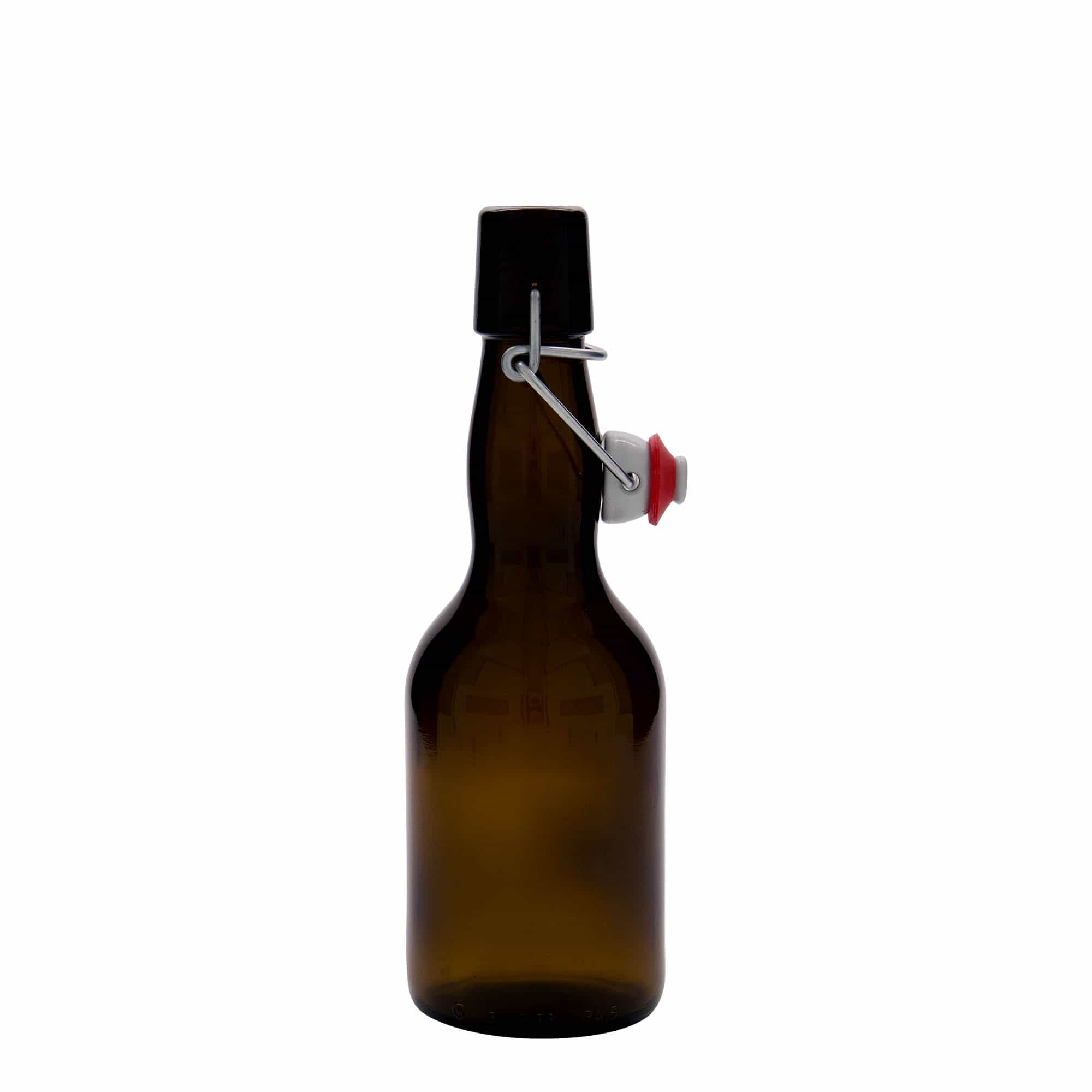 330 ml Bierflasche Kropfhals, Glas, braun, Mündung: Bügelverschluss