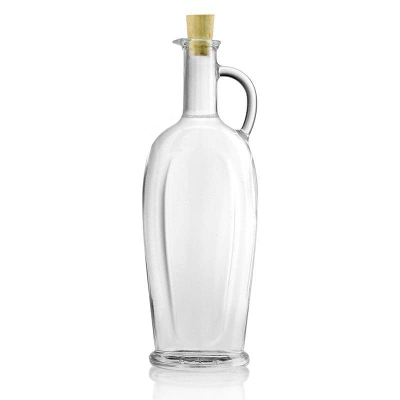 500 ml Glasflasche 'Eleganta', oval, Mündung: Kork 500 ml Glasflasche 'Eleganta', oval, Mündung: Kork
