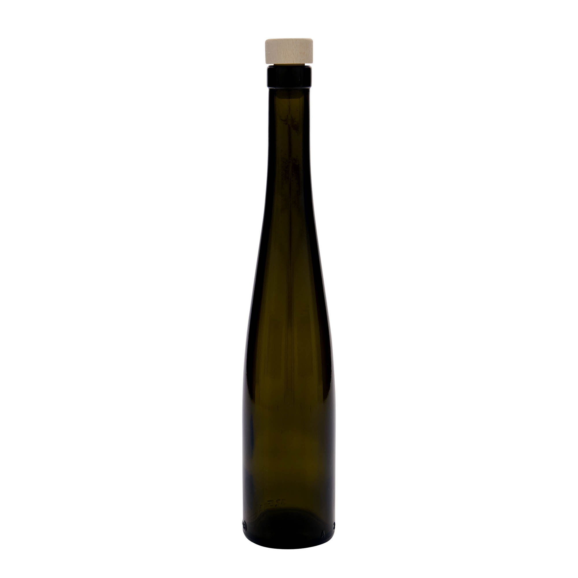 375 ml Glasflasche 'Weinschlegel', antikgrün, Mündung: Kork 375 ml Glasflasche 'Weinschlegel', antikgrün, Mündung: Kork