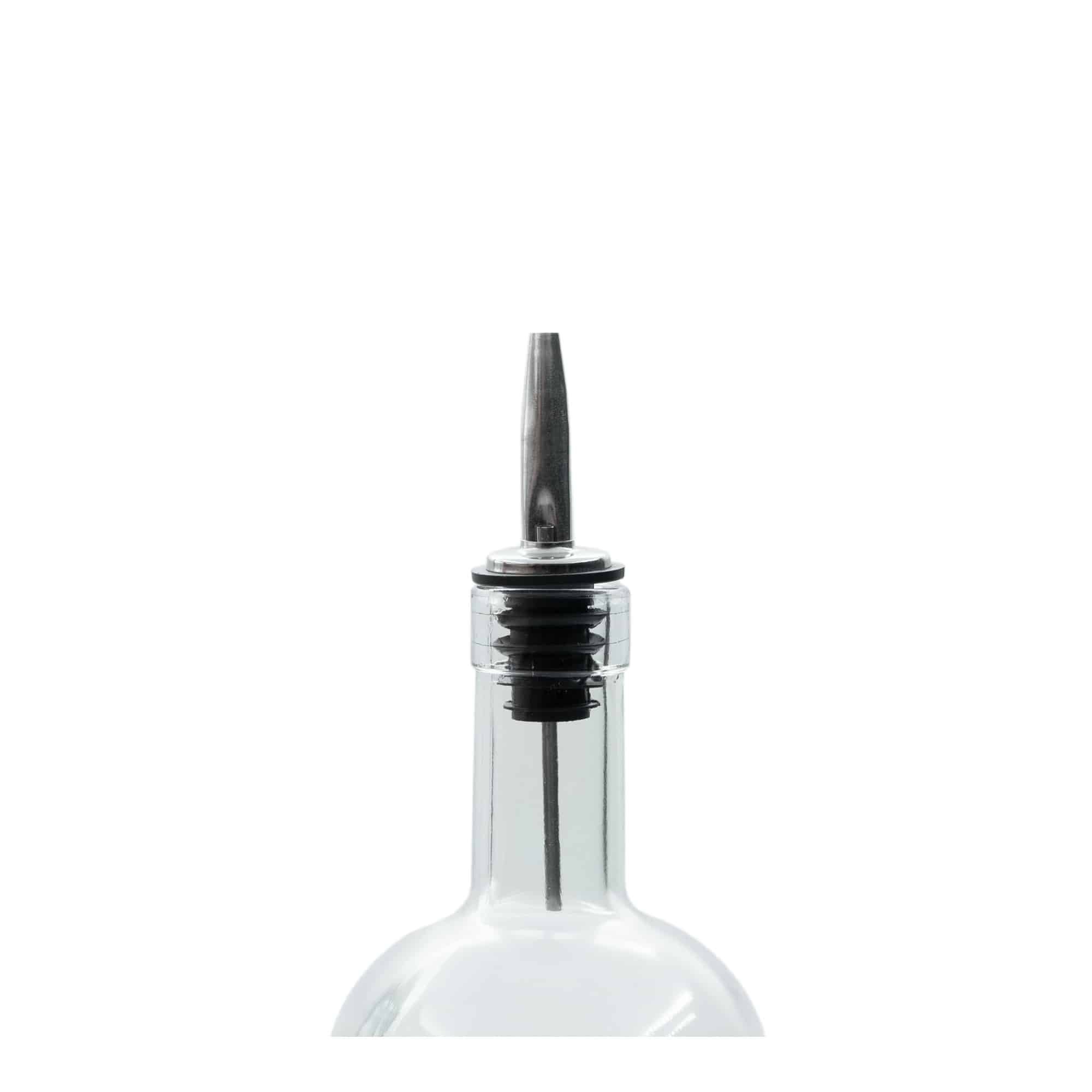 Ausgiesser Inox mit Luftrohr, Edelstahl, silber-schwarz