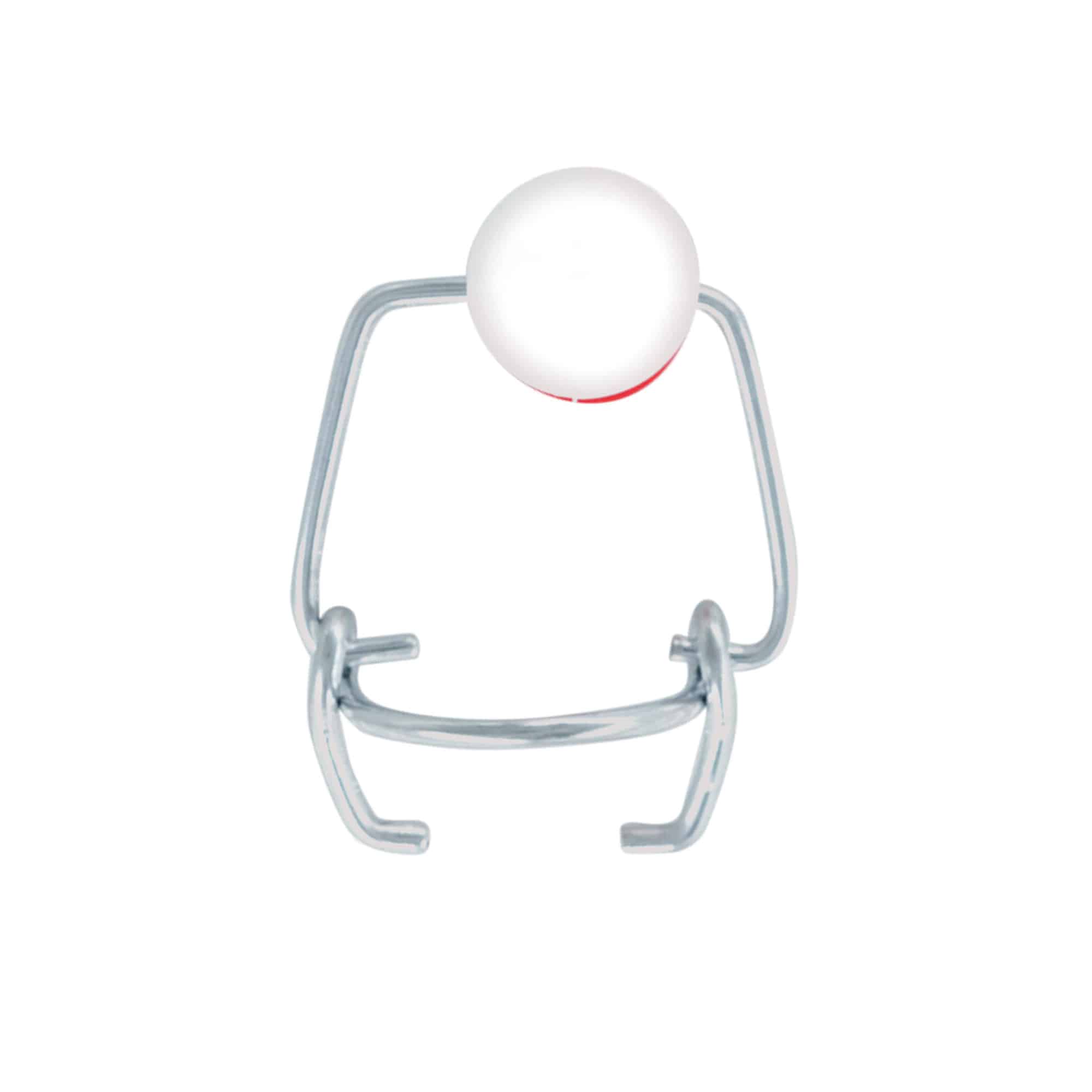 Bügelverschluss Mini, Kunststoff, rot-weiß